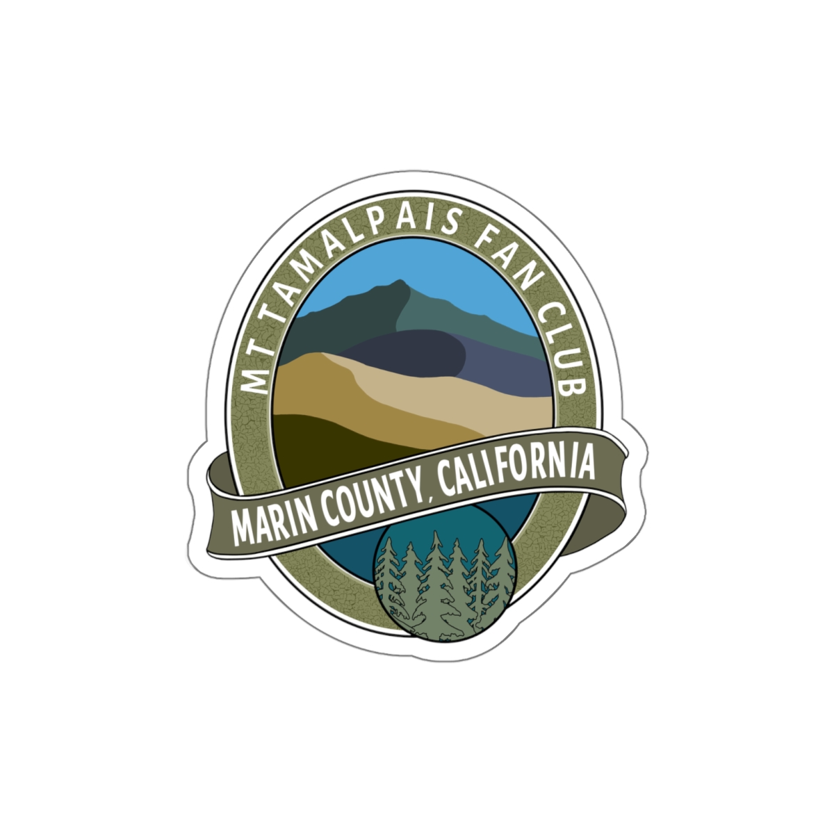Die-Cut Stickers Oval Mt Tamalpais Fan Club Marin County California Collector's Design - Image 13