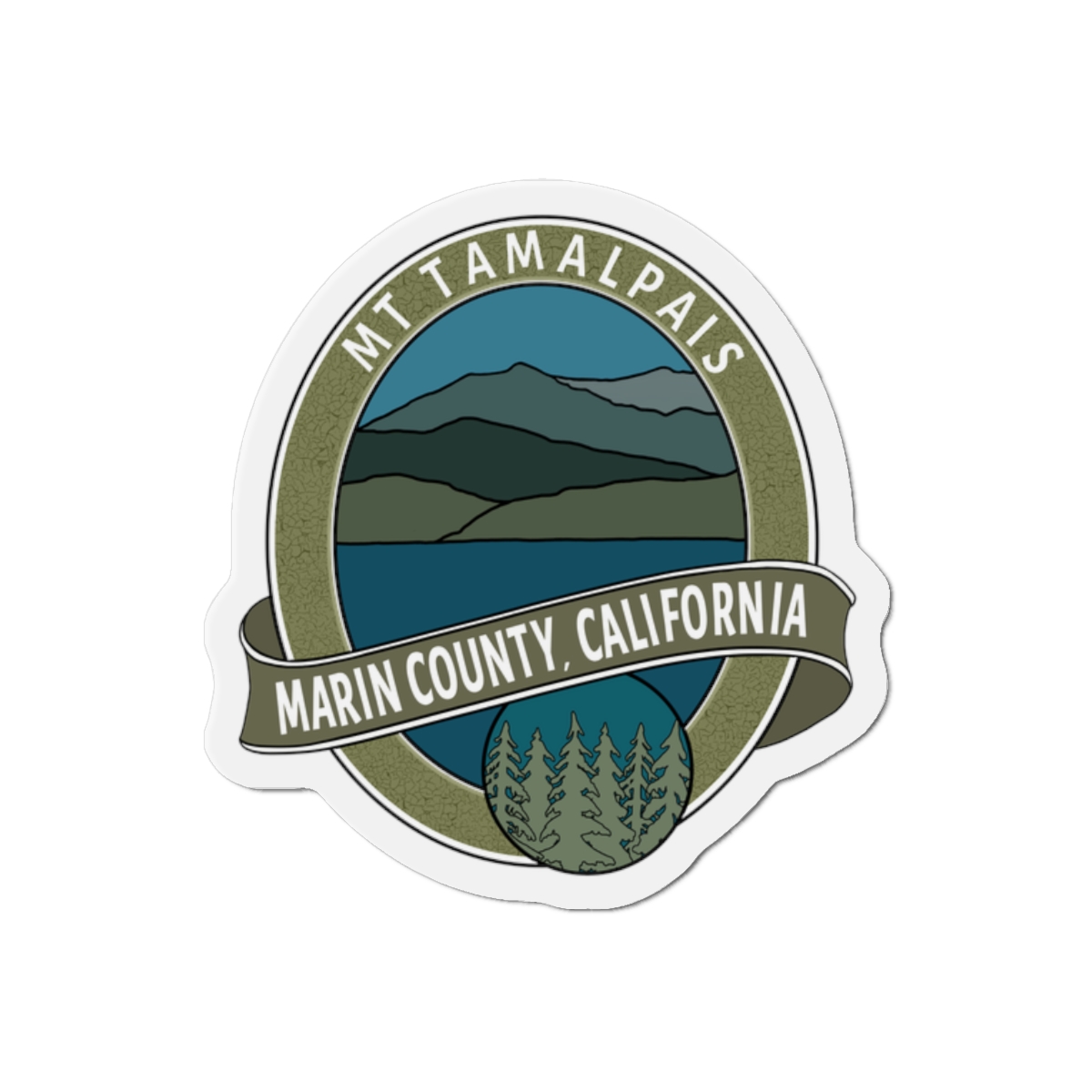 Die-Cut Magnets Oval Mt Tamalpais Marin County California Collector's Design - Image 4