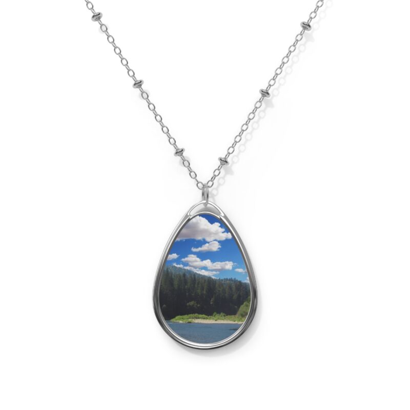 California Redwoods Humboldt County California - Oval Necklace - Nature-Inspired Jewelry