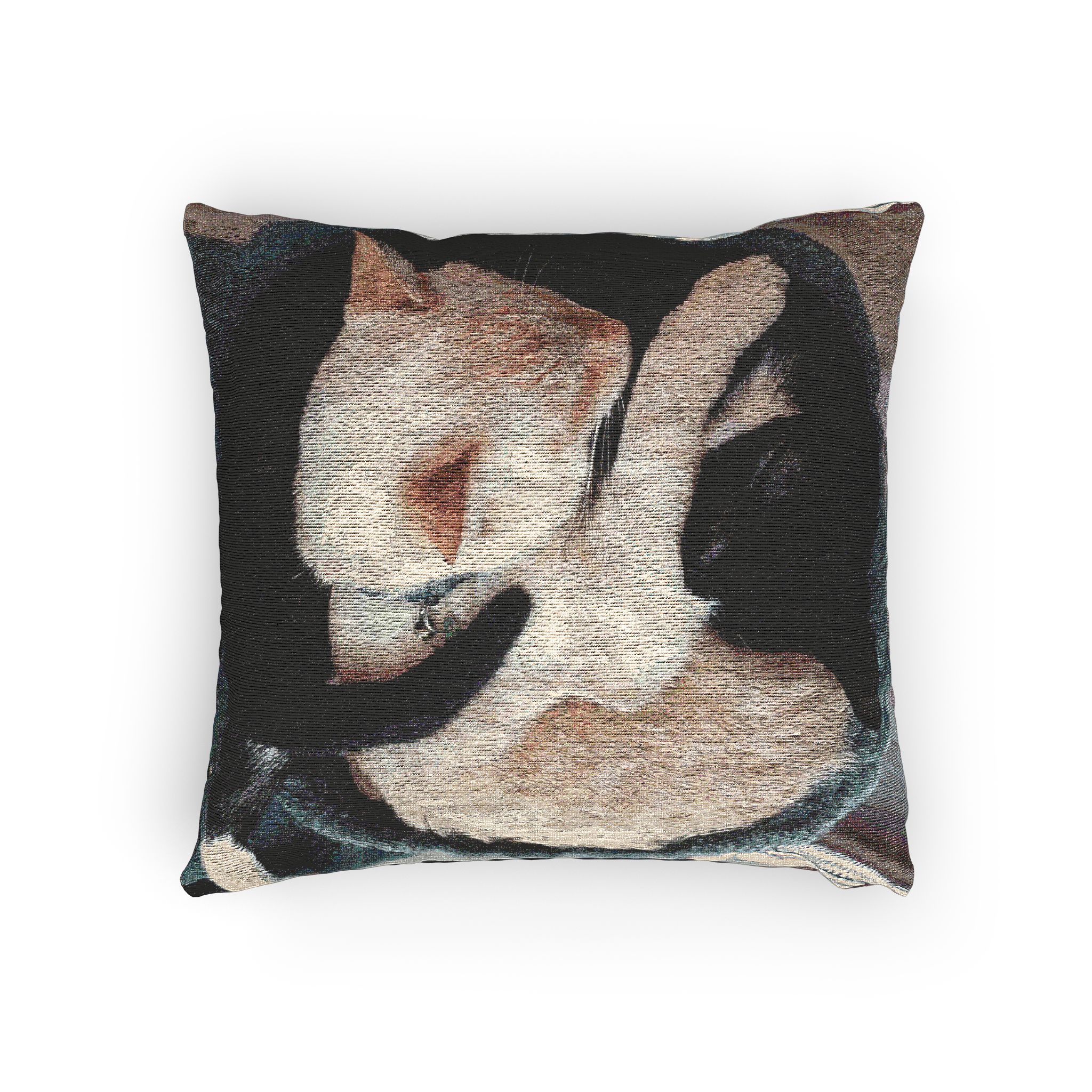 Cozy Cuddly Cat Lovers Woven Pillow - Soft Zippered Throw Cushion for Home Decor - Image 4