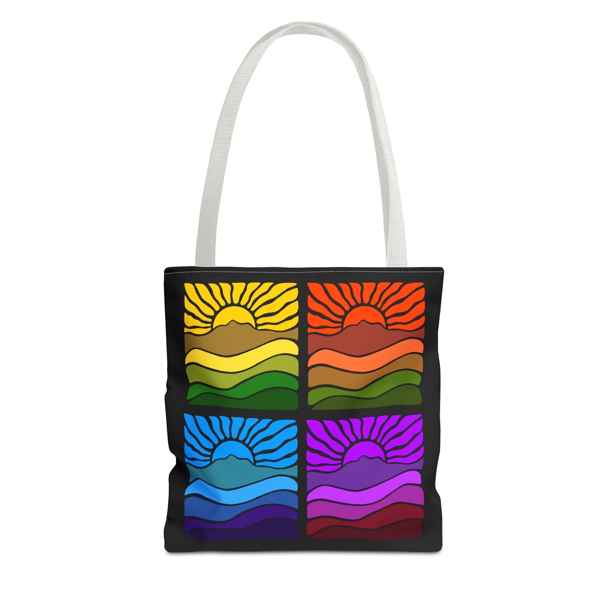 Groovy Retro Mt Tamalpais Sun Landscape Design - Tote Bag | Beach & Travel Essential - Image 9