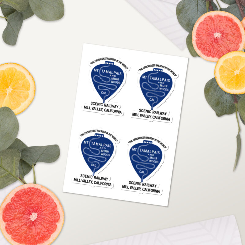 Sticker sheet (set of 4) 1911 Crookedest Railroad Mt Tamalpais Muir Woods CA
