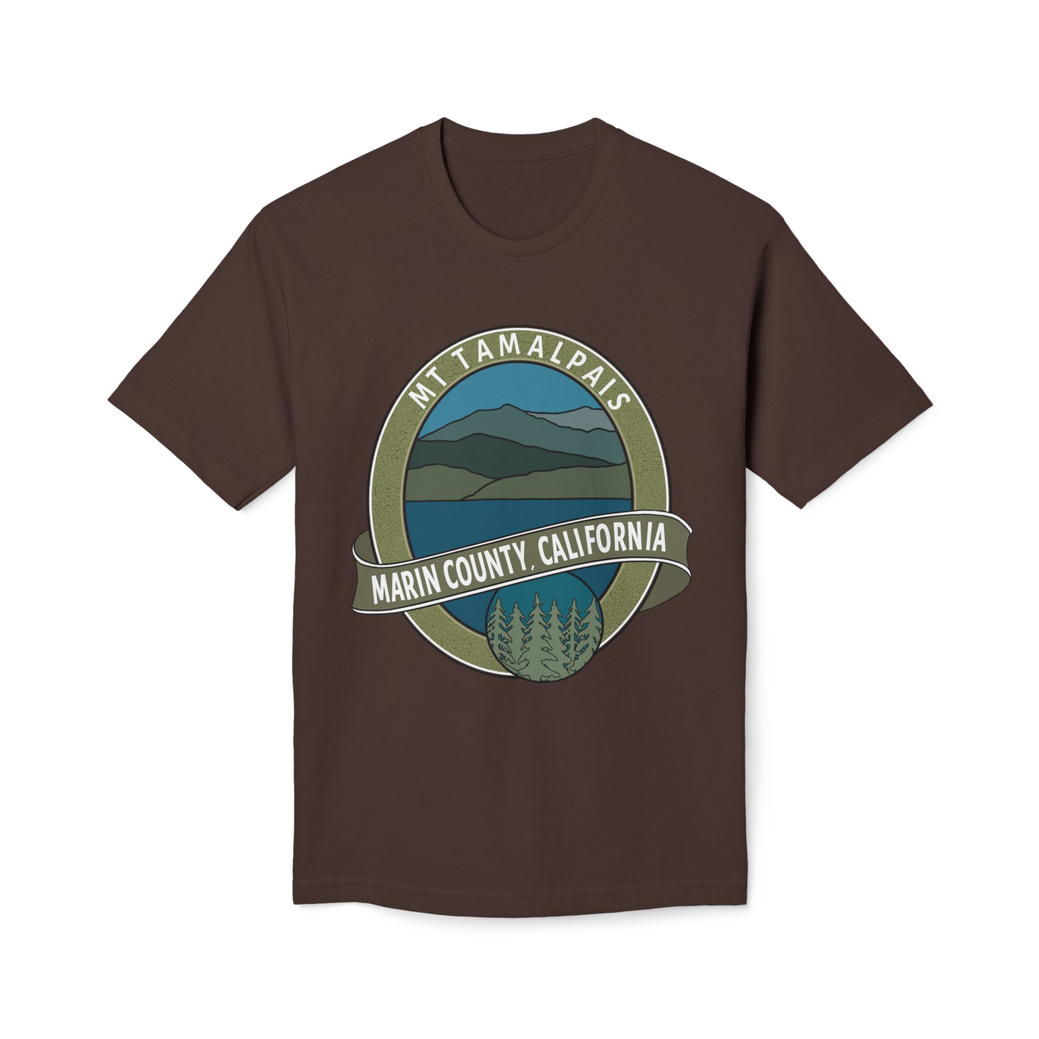 Unisex 100% Cotton Midweight T-shirt Oval Mt Tamalpais Marin County California Collector's Design - Made and assembled in the USA - Image 5