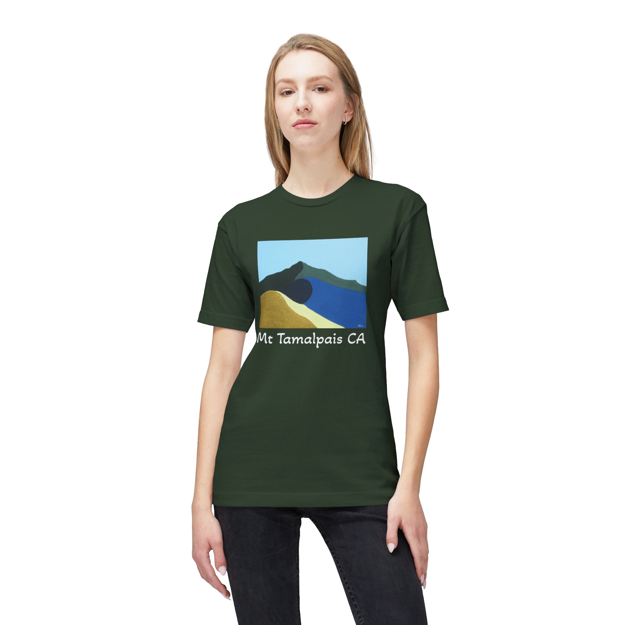 Meduim-Weight T-shirt -Colots of Mt Tamalpais Painting (print) - Select color - Made and assembled in the USA - Image 7