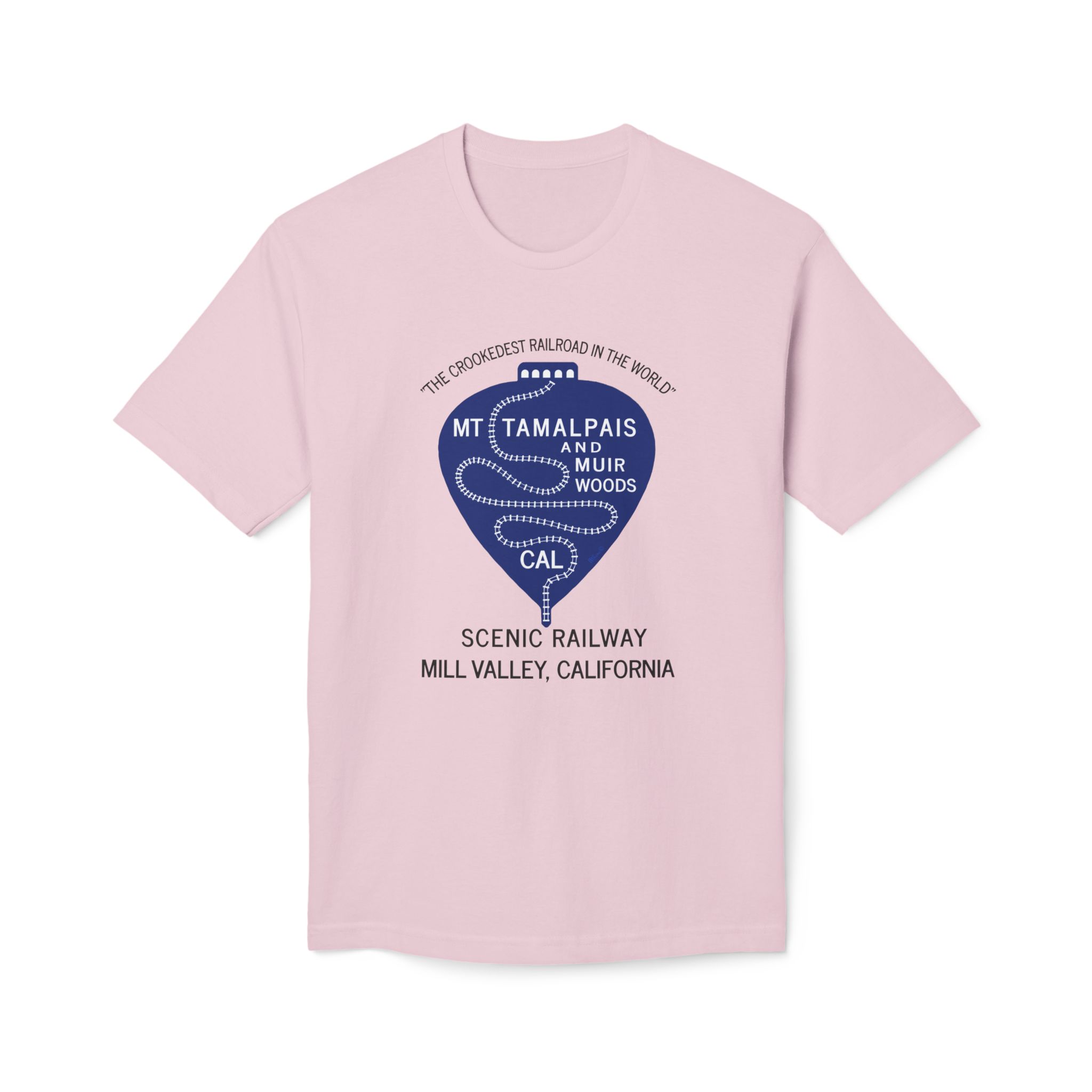 Meduim-Weight T-shirt - Vintage 1911 Mt Tamalpais Muir Woods Scenic Railroad Mill Valley California -Black text - Made and assembled in the USA - Image 21