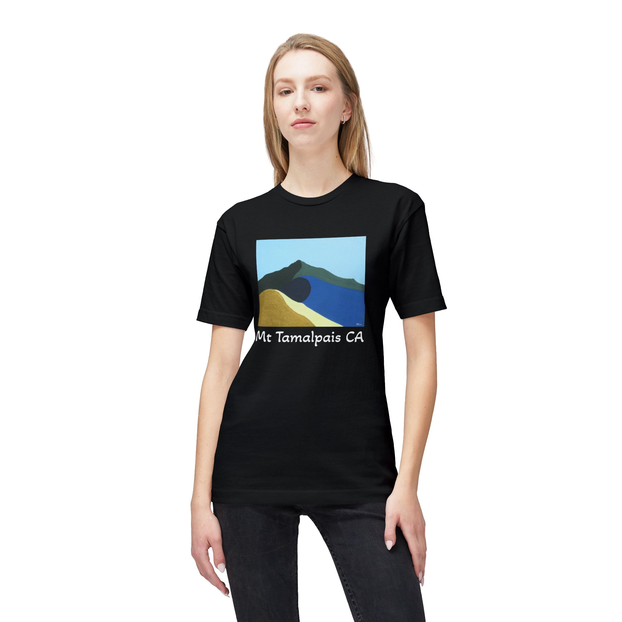Meduim-Weight T-shirt -Colots of Mt Tamalpais Painting (print) - Select color - Made and assembled in the USA - Image 3