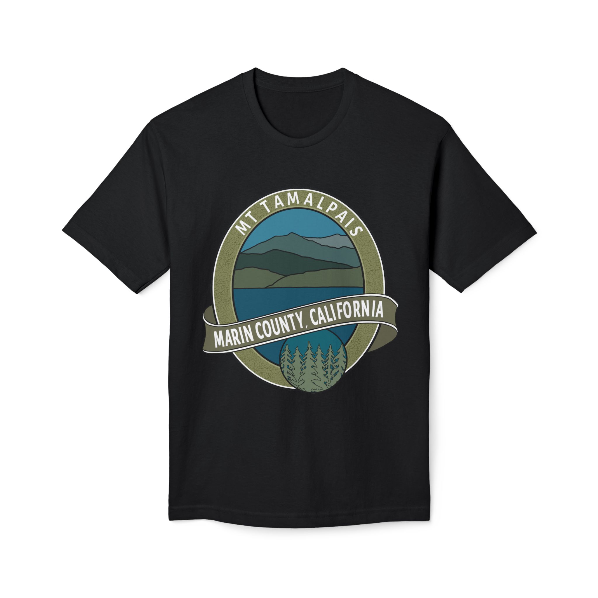 Unisex 100% Cotton Midweight T-shirt Oval Mt Tamalpais Marin County California Collector's Design - Made and assembled in the USA - Image 9