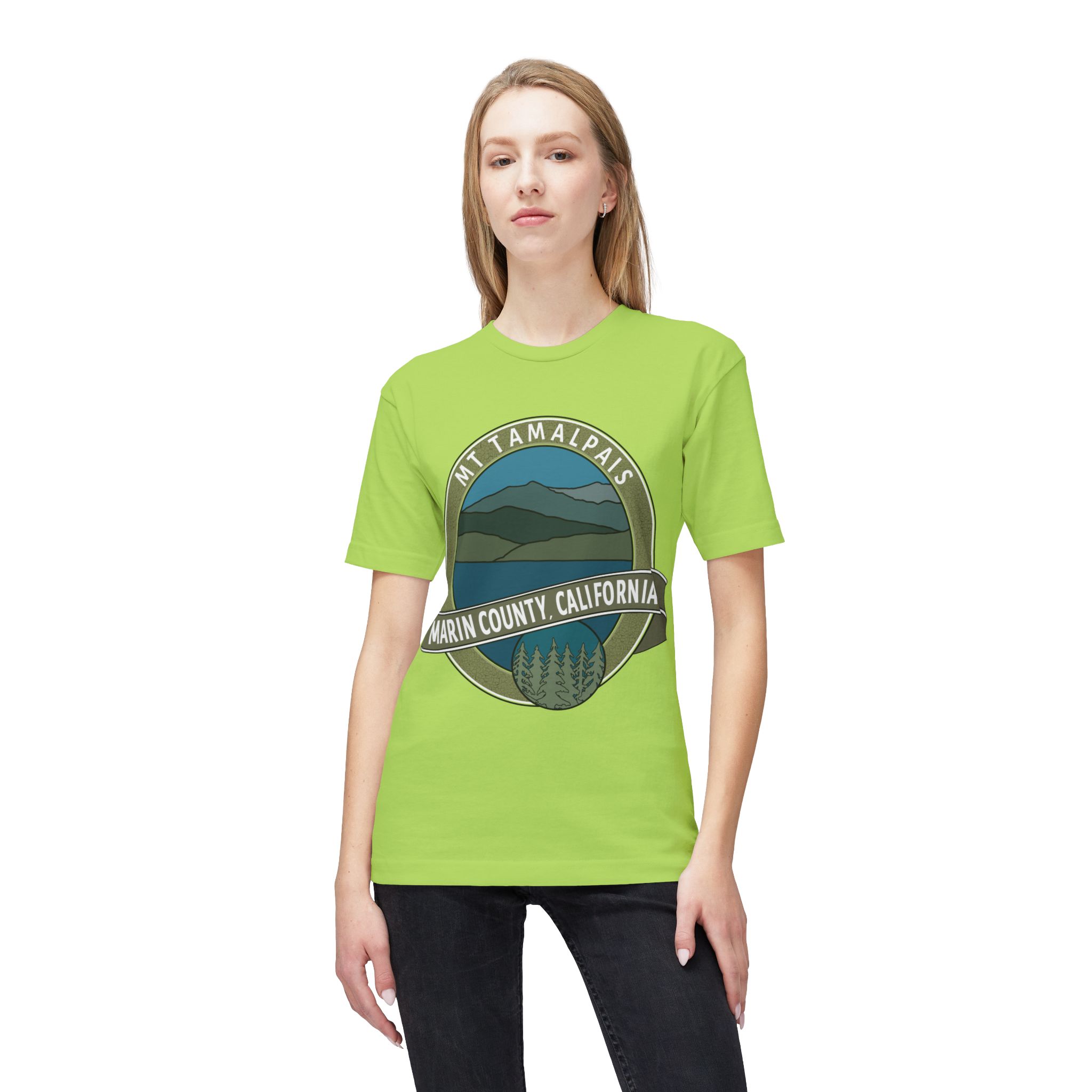 Unisex 100% Cotton Midweight T-shirt Oval Mt Tamalpais Marin County California Collector's Design - Made and assembled in the USA - Image 19