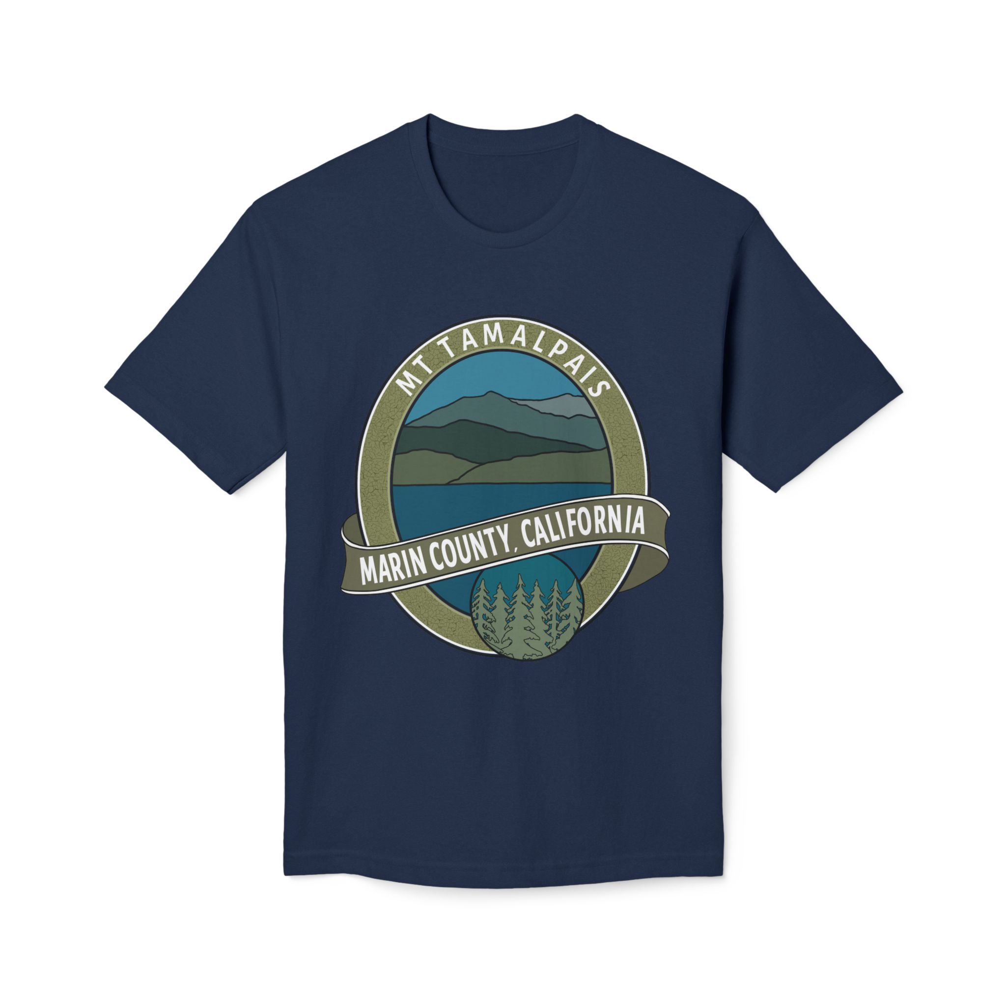 Unisex 100% Cotton Midweight T-shirt Oval Mt Tamalpais Marin County California Collector's Design - Made and assembled in the USA - Image 25