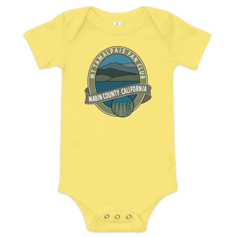Baby Body Suit short sleeves MORE MOCK UPs - Oval Mt Tamalpais Marin County California Collector's Design Front