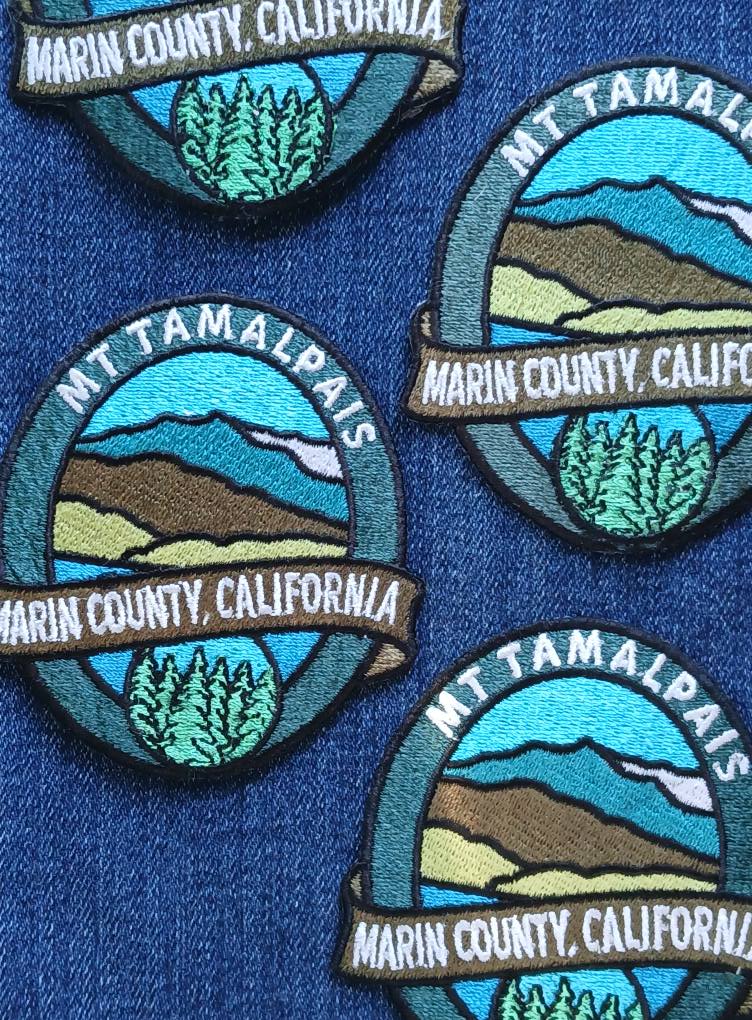 250 pack Product - Embroidered Iron-on / Sew-on Patch - Mt Tamalpais Marin County California Oval Souvenir Design - Made in USA