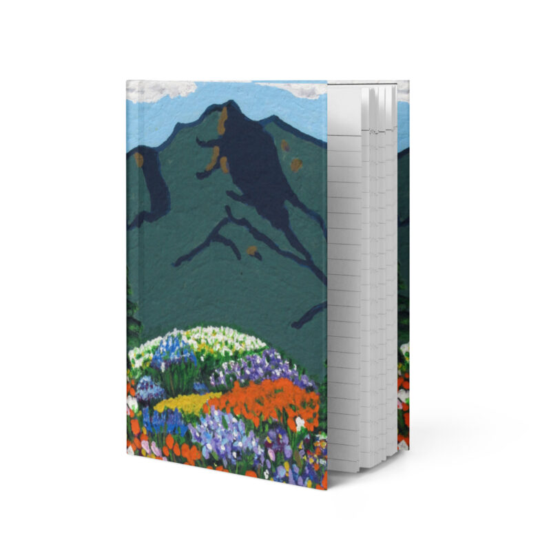 Hardcover journal matte Mt Tamalpais Wildflowers Painting  - Made in USA