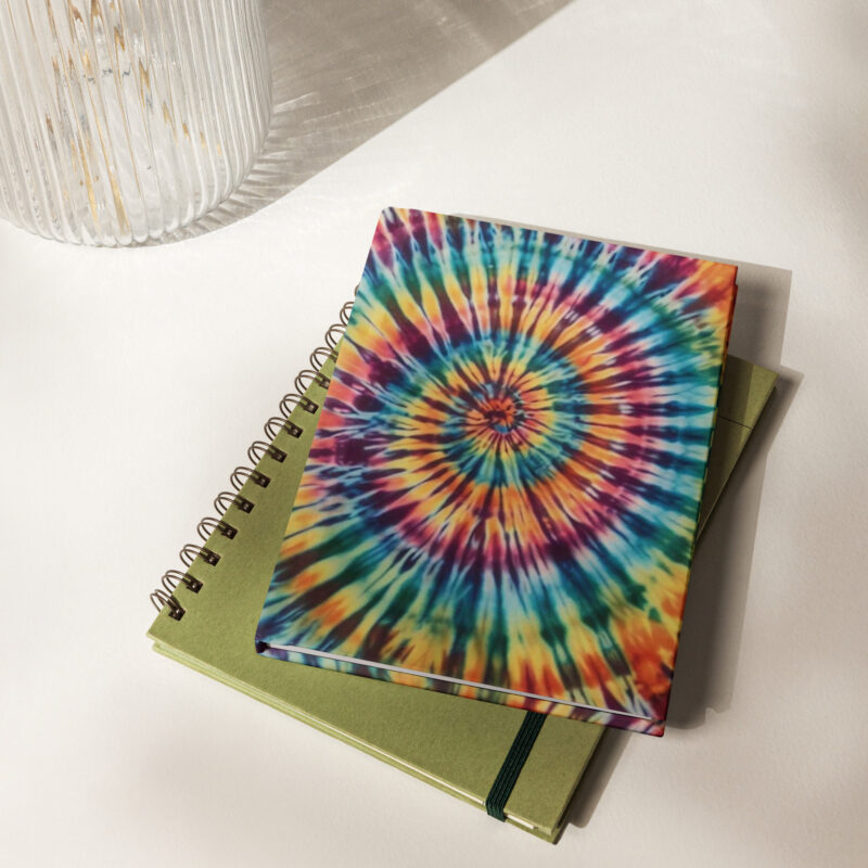 Hardcover journal matte Black Tie-Dye Design by Mhana from Heaven