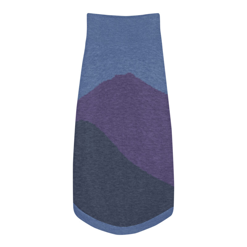 Knitted pet sweater - Mt Tamalpais - Purple Navy Denim Blue