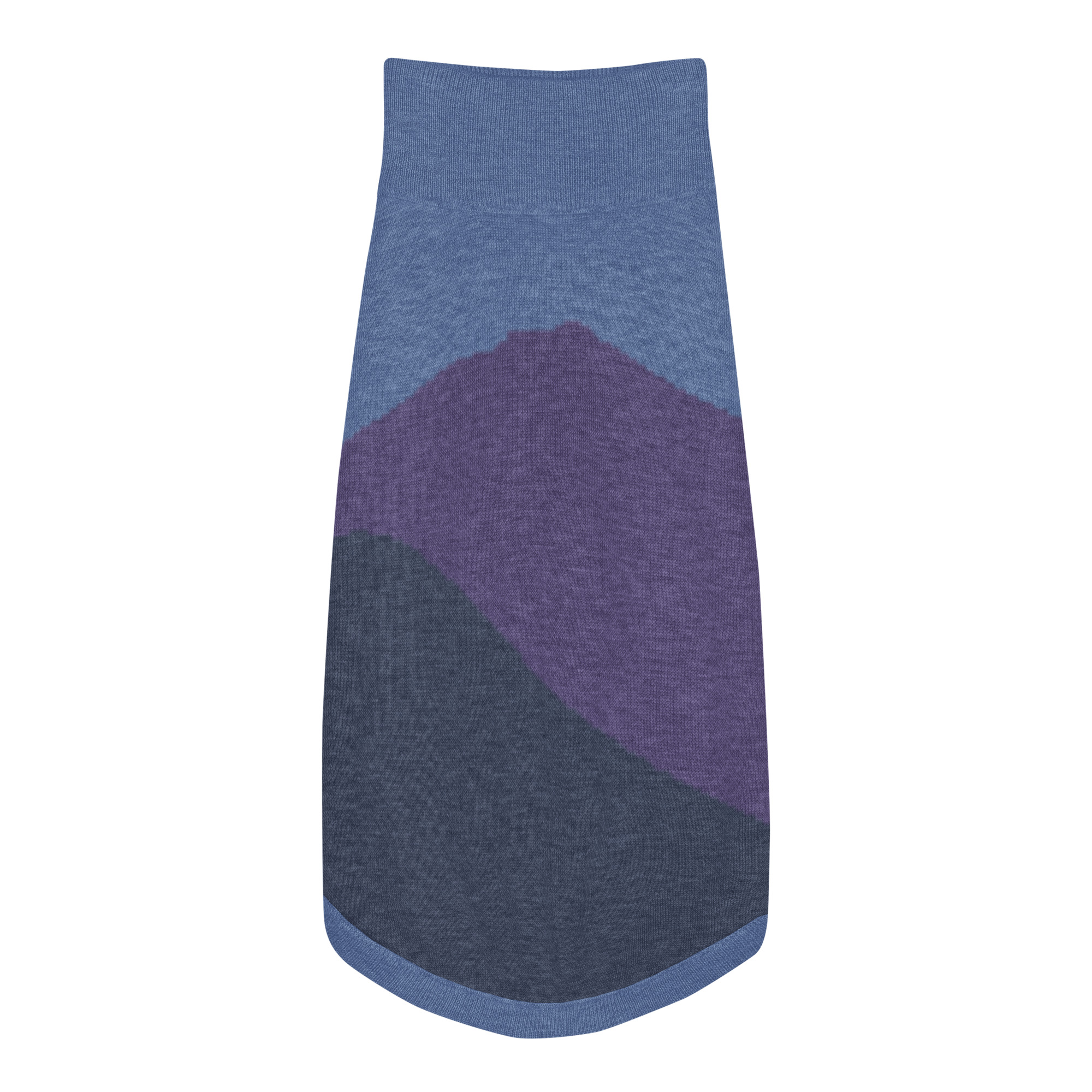 Knitted pet sweater - Mt Tamalpais - Purple Navy Denim Blue