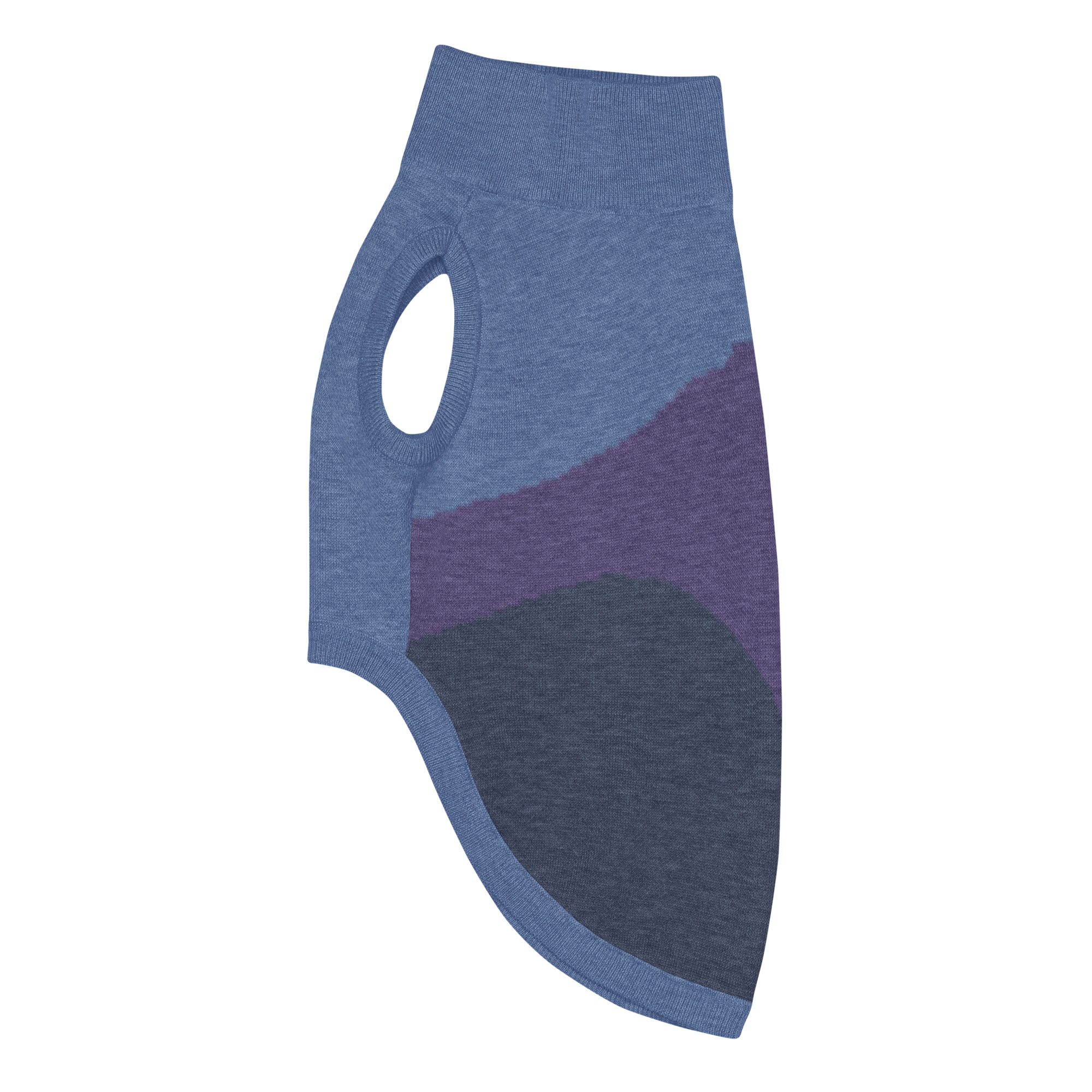 Knitted pet sweater - Mt Tamalpais - Purple Navy Denim Blue - Image 2