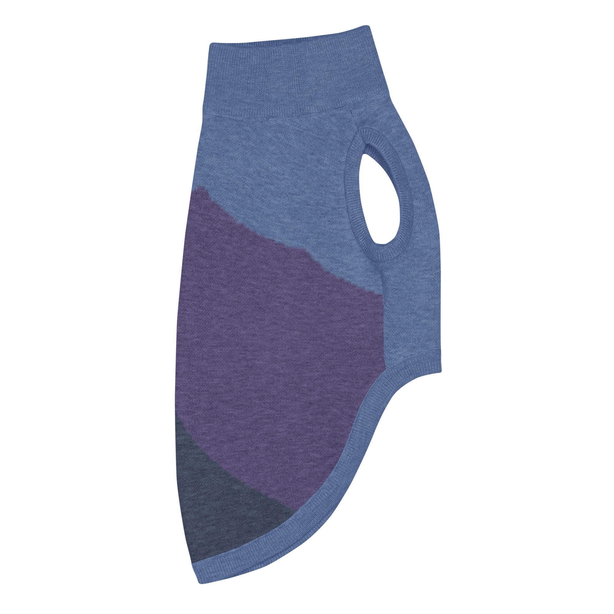 Knitted pet sweater - Mt Tamalpais - Purple Navy Denim Blue - Image 3