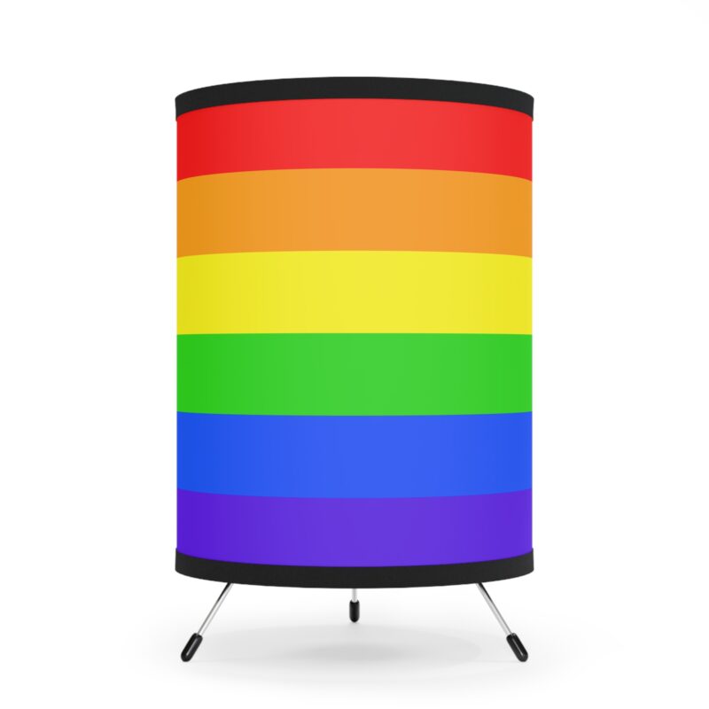 Rainbow Pride Tripod Lamp - Vibrant Colorful Shade for Home Decor, LGBTQ+ Pride Light, Modern Accent Lighting, Unique Gift, Bedroom Decor