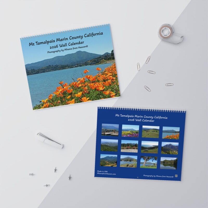 Scenic 2026 Wall Calendar - Mt Tamalpais Marin County California - 2 page layout - Made in USA