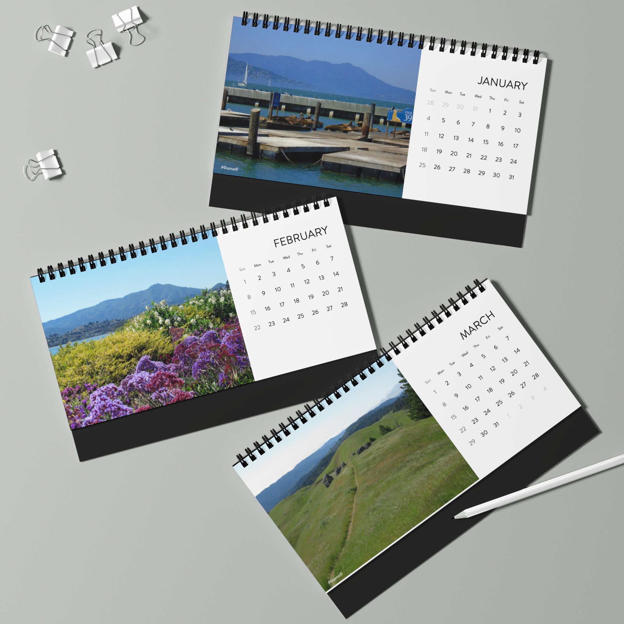 2026 Desk Calendar - Scenic Mt Tamalpais Marin County California - Made in USA - Image 4