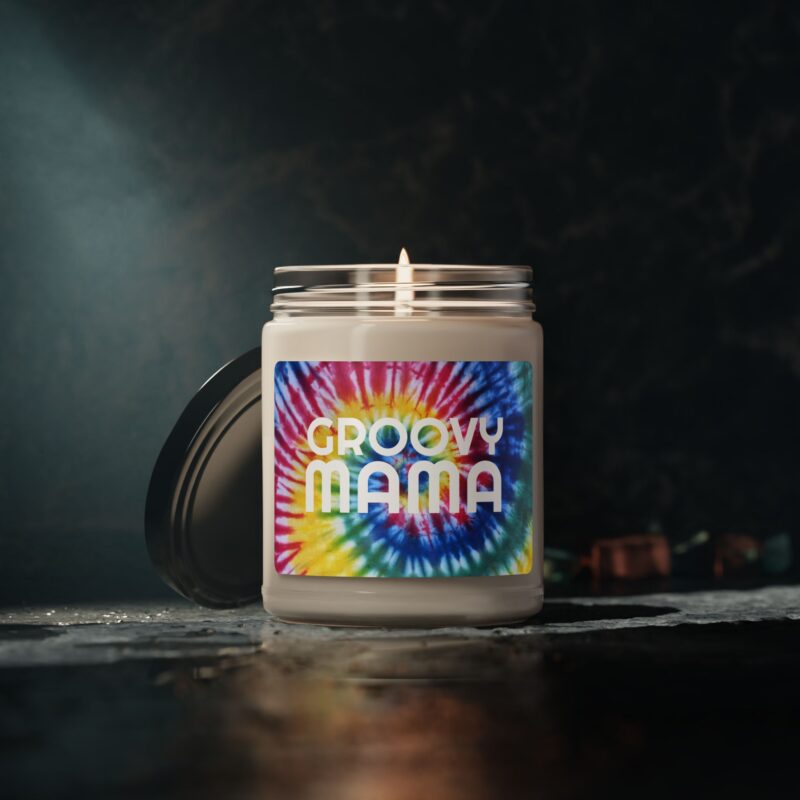 Soy Candle with Lid, 9oz Groovy Mama Scented and Unscented - Hand poured in USA