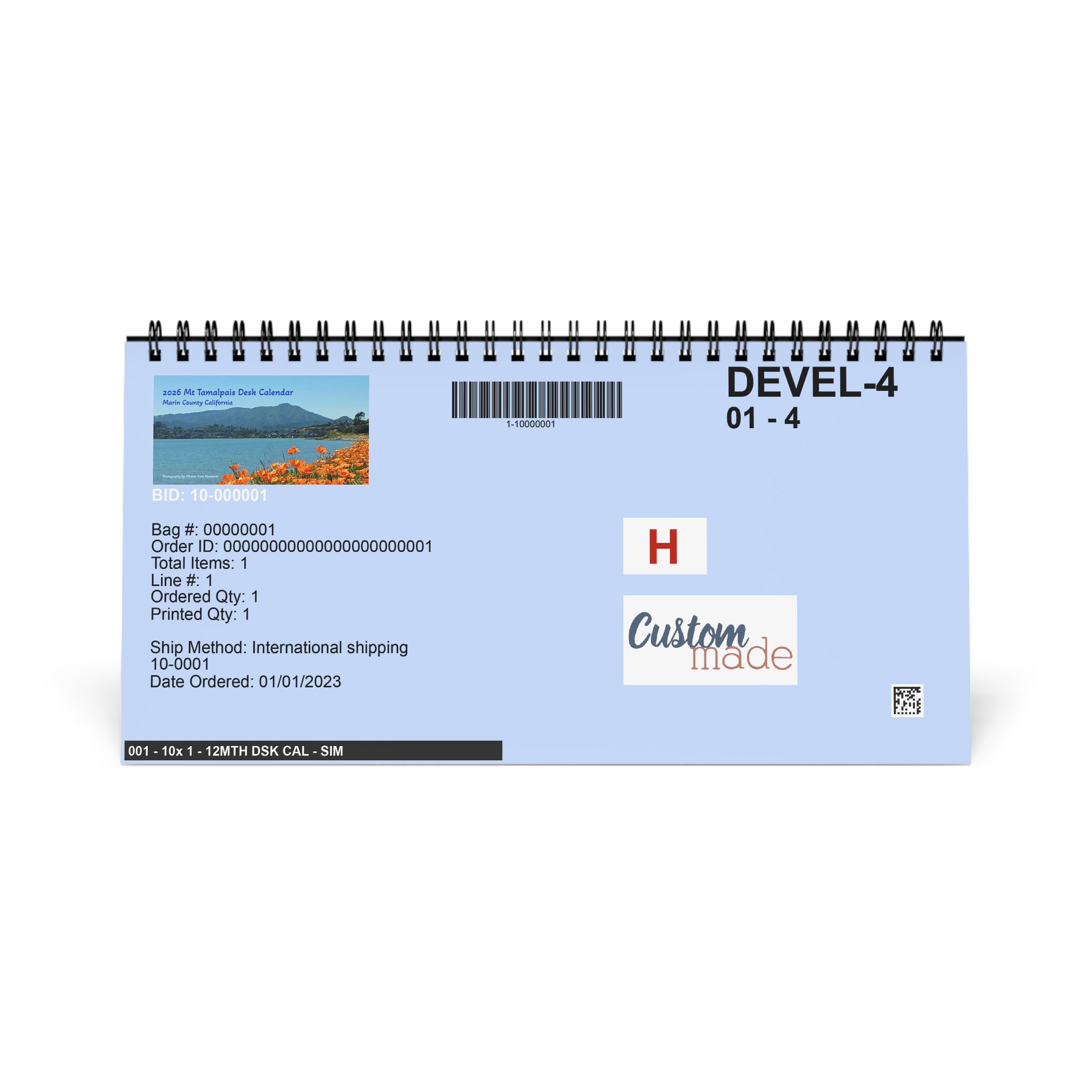 2026 Desk Calendar - Scenic Mt Tamalpais Marin County California - Made in USA - Image 3