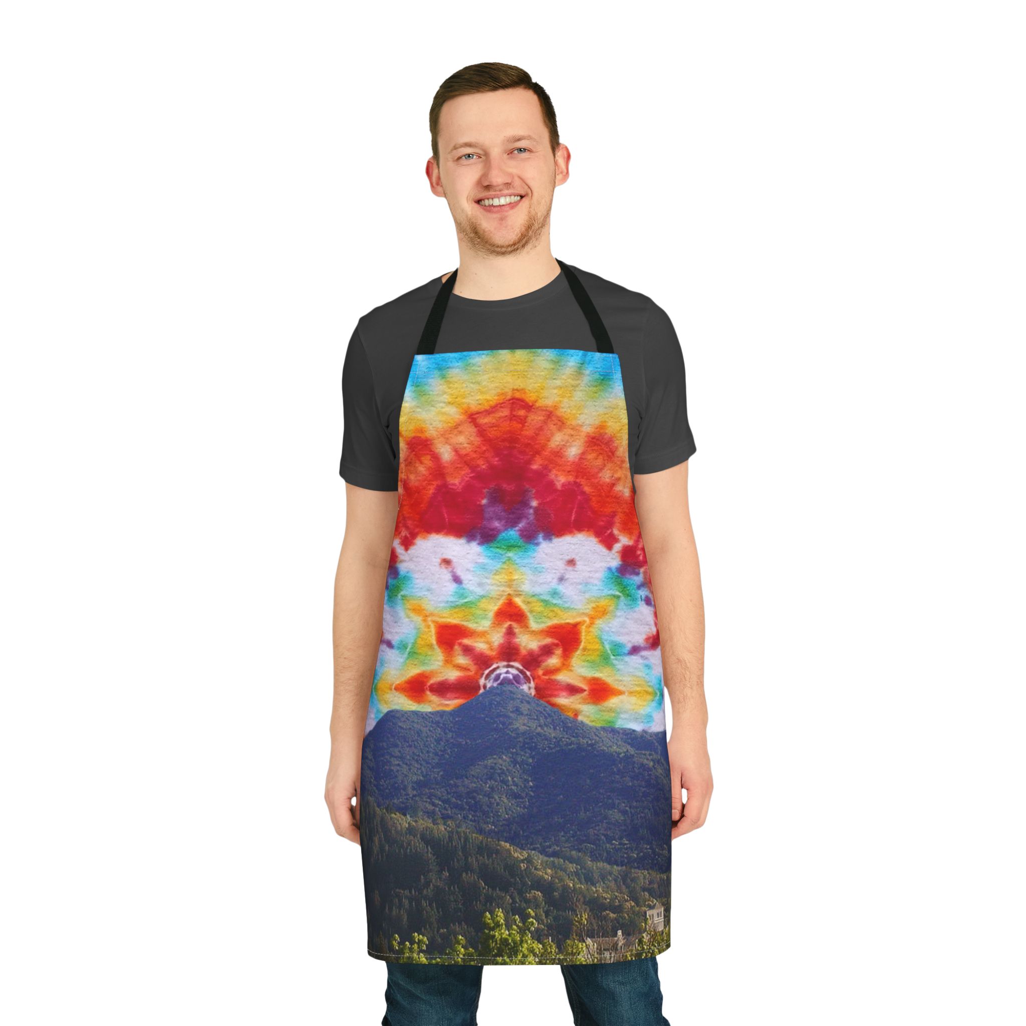 Apron - Tie-Dye Mt Tamalpais Sky Design - Made in USA - PFY - Image 2