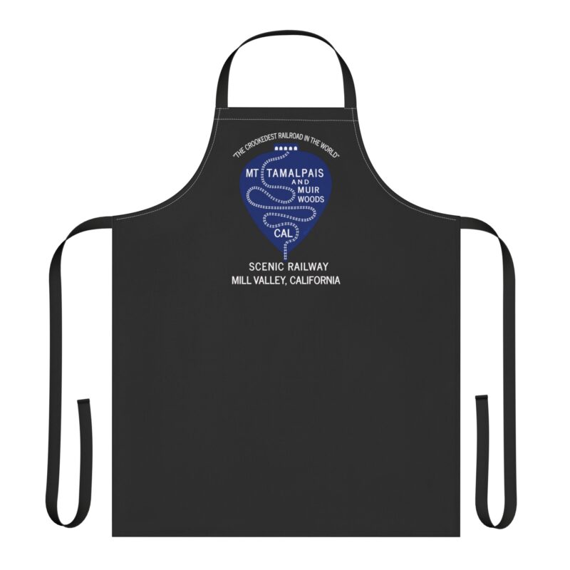 Apron - Vintage 1911 Tamalpais Railroad Muir Woods Mill Valley California Design Black - Made in USA - PFY