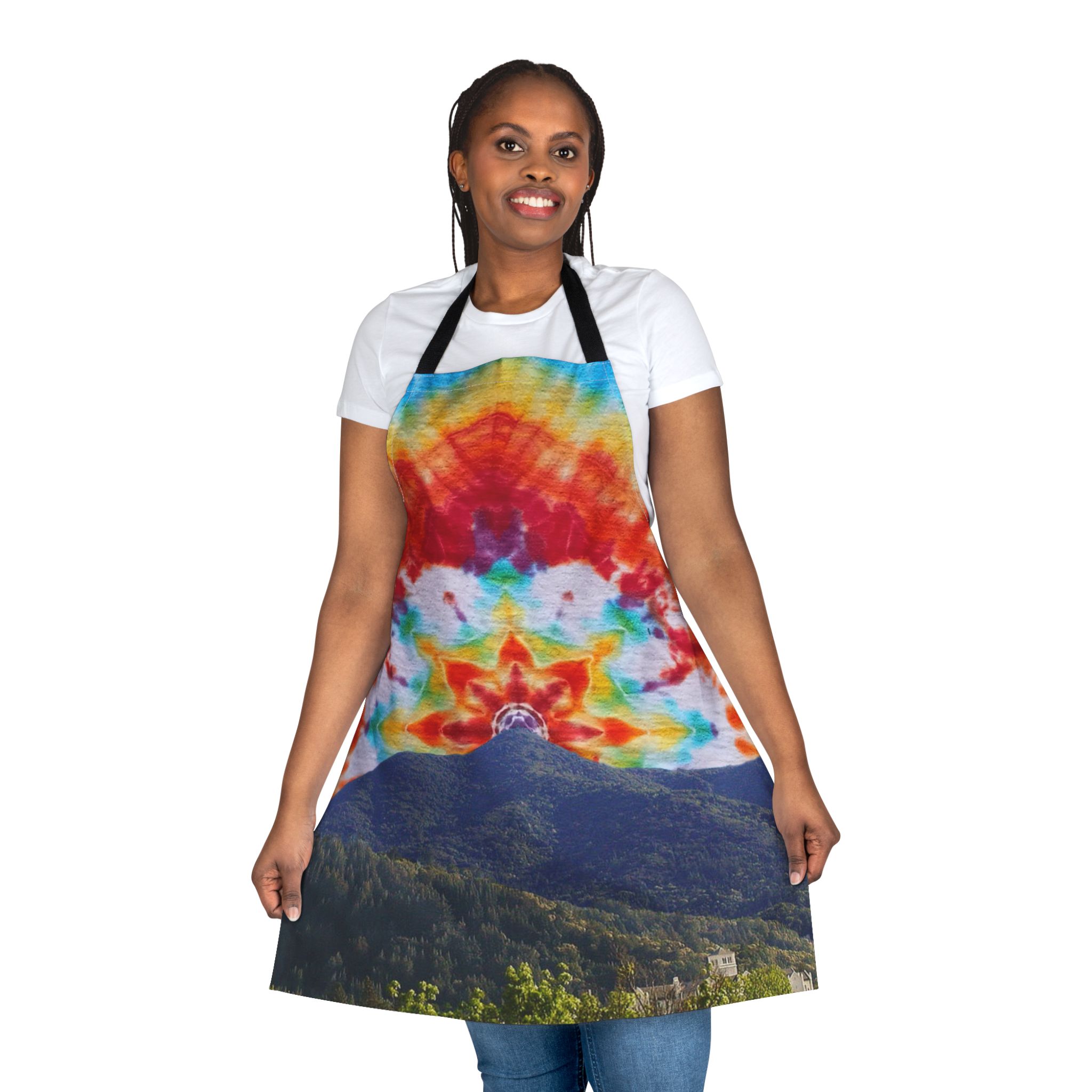 Apron - Tie-Dye Mt Tamalpais Sky Design - Made in USA - PFY - Image 3