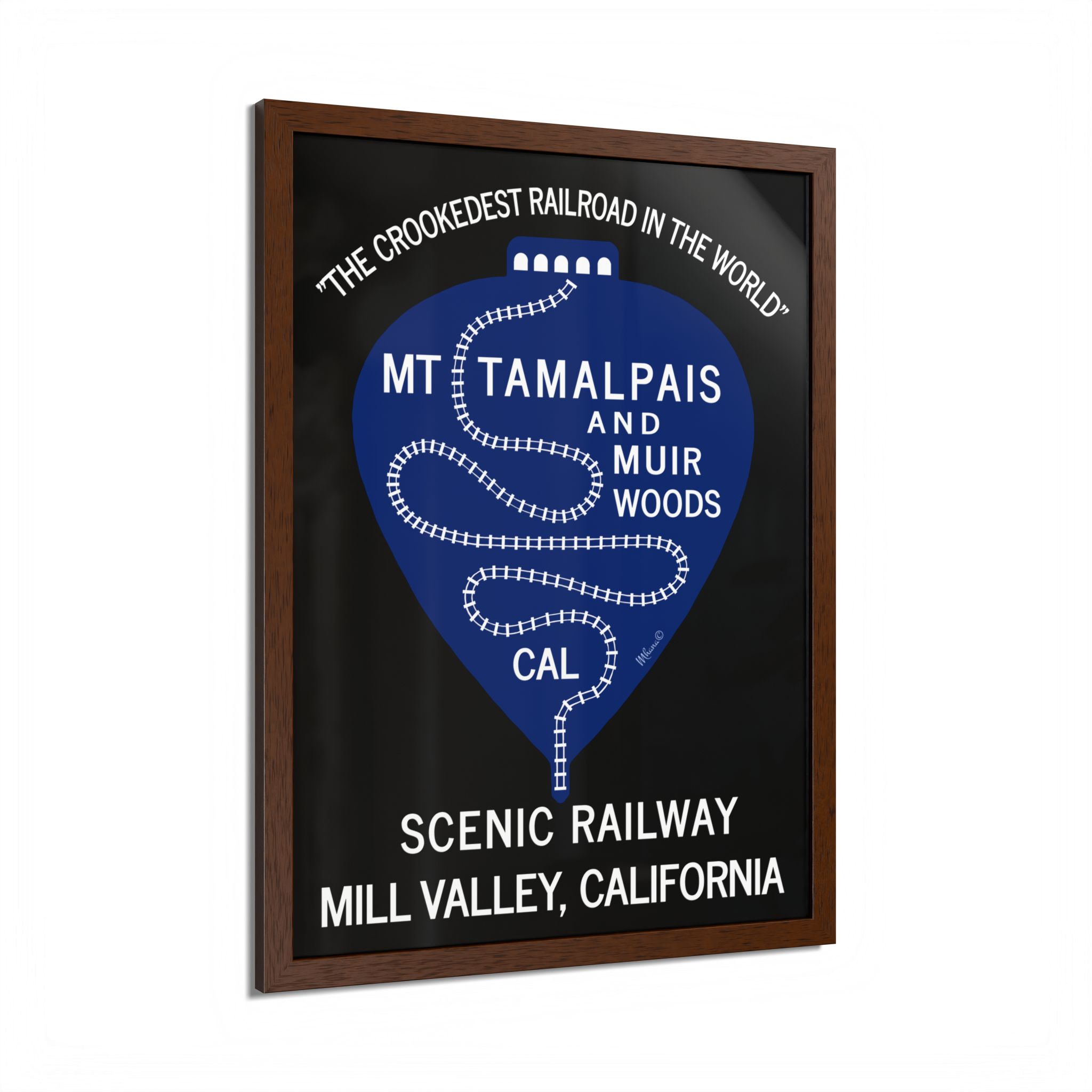 Vintage 1911 Mt Tamalpais Muir Woods Railroad Mill Valley California - Hand-crafted wooden frame - select options - Made in USA - PFY - Image 14