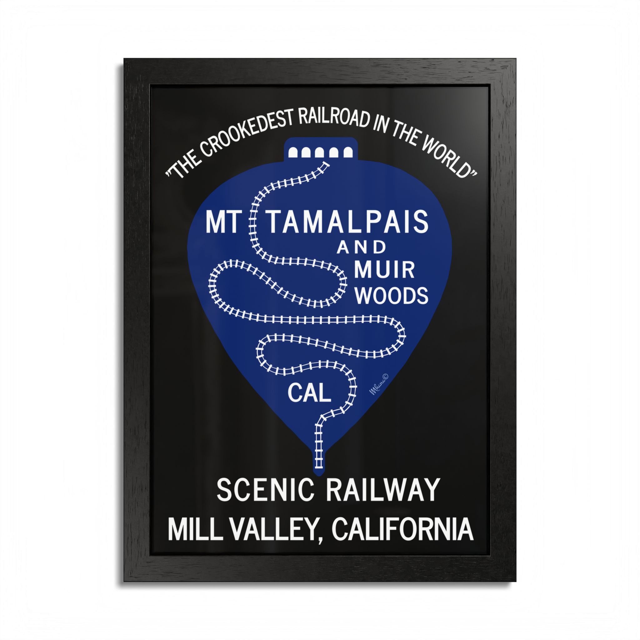 Vintage 1911 Mt Tamalpais Muir Woods Railroad Mill Valley California - Hand-crafted wooden frame - select options - Made in USA - PFY - Image 9