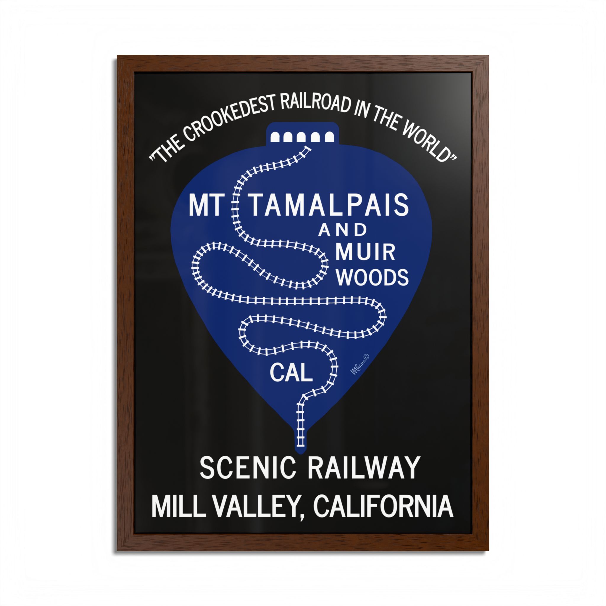 Vintage 1911 Mt Tamalpais Muir Woods Railroad Mill Valley California - Hand-crafted wooden frame - select options - Made in USA - PFY - Image 13
