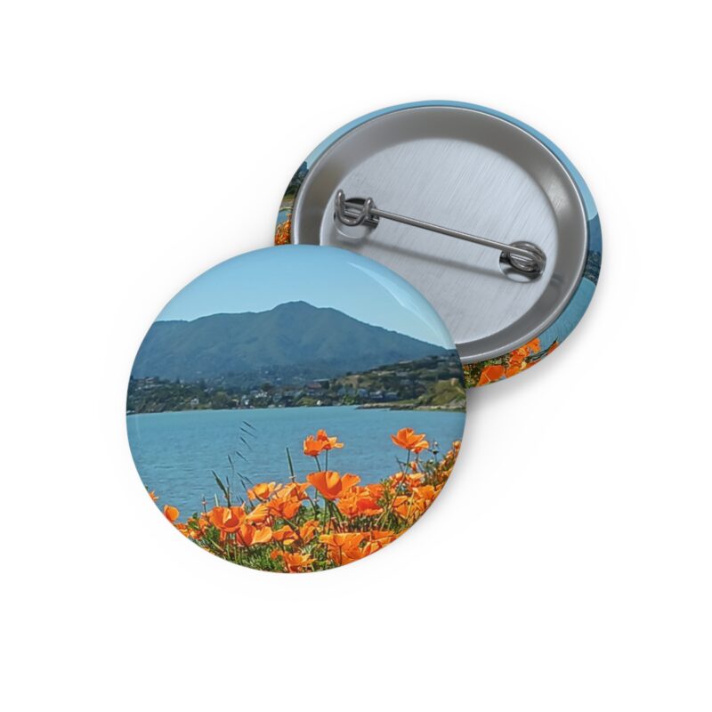 Mt Tamalpais California Poppies — Floral Mountain Photo Badge - 3 sizes