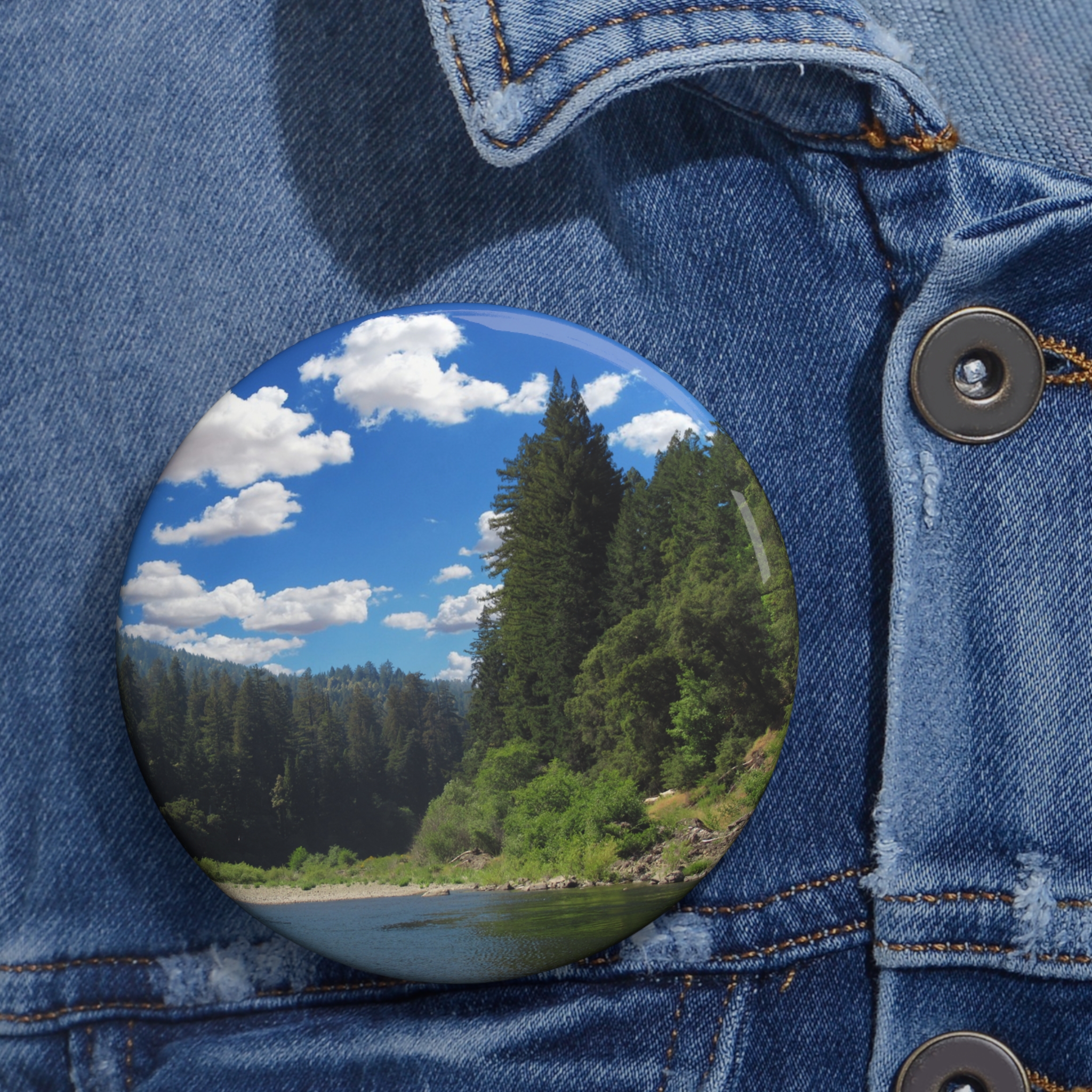 Richardson Grove California State Park - Redwoods Eel River Humboldt County - Scenic Landscape Pin Button — select size - Image 4