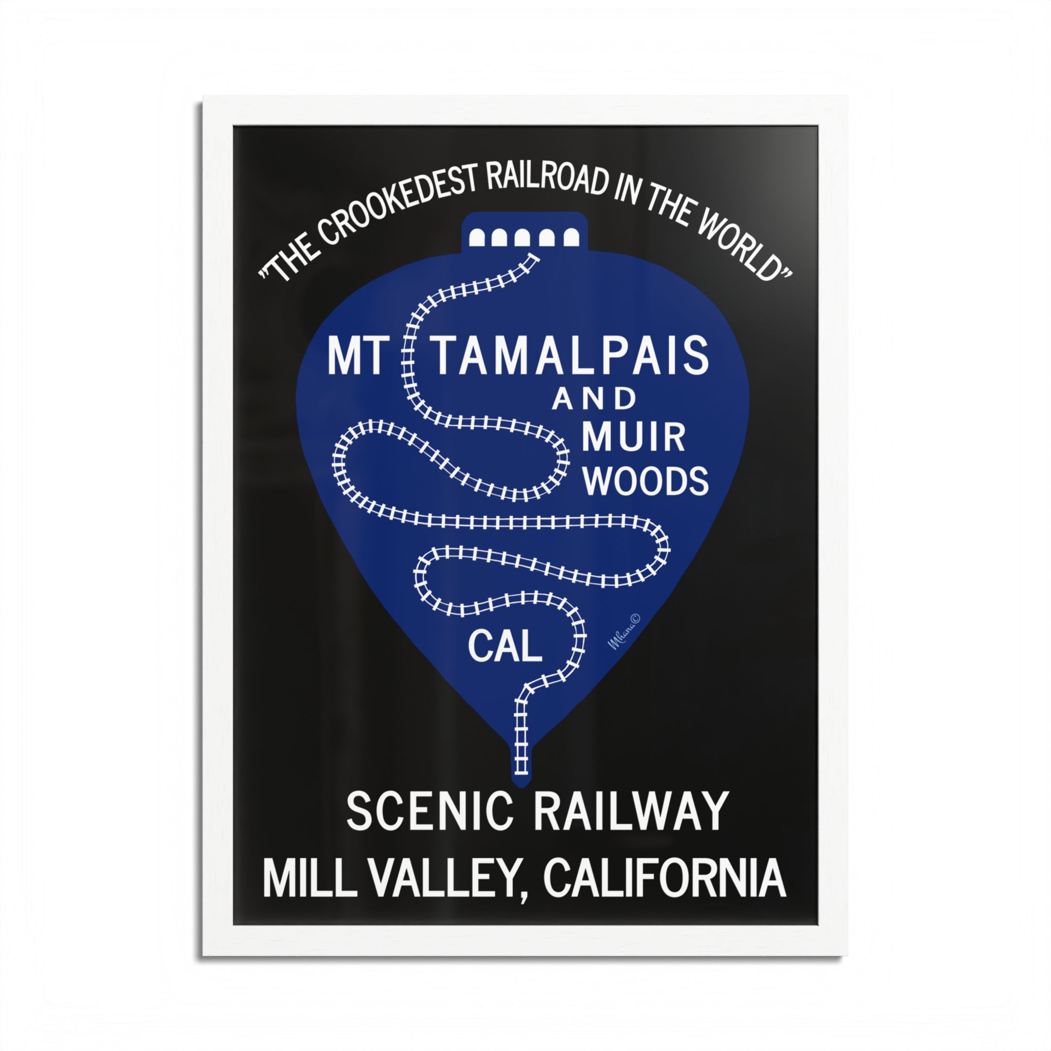 Vintage 1911 Mt Tamalpais Muir Woods Railroad Mill Valley California - Hand-crafted wooden frame - select options - Made in USA - PFY - Image 17