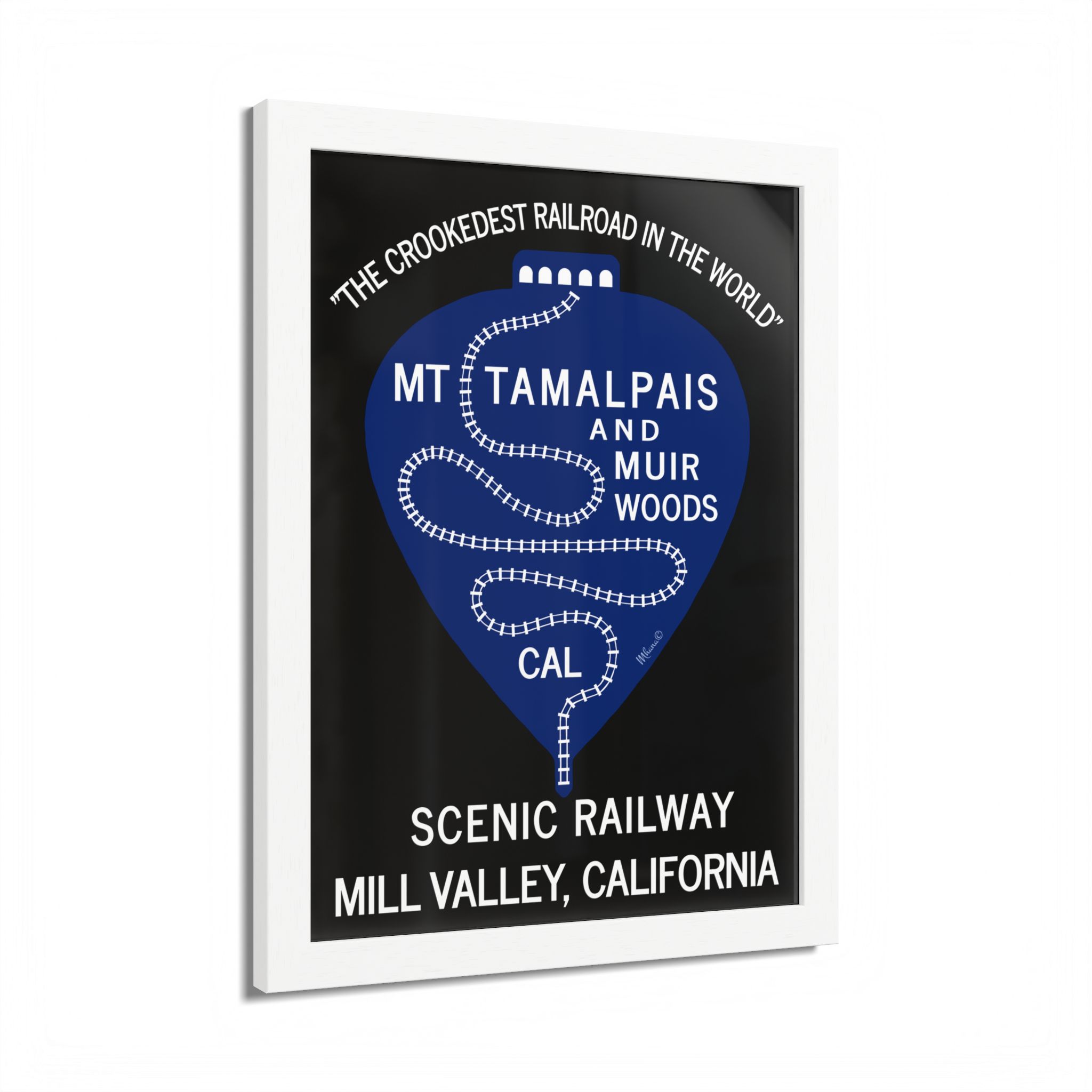 Vintage 1911 Mt Tamalpais Muir Woods Railroad Mill Valley California - Hand-crafted wooden frame - select options - Made in USA - PFY - Image 6