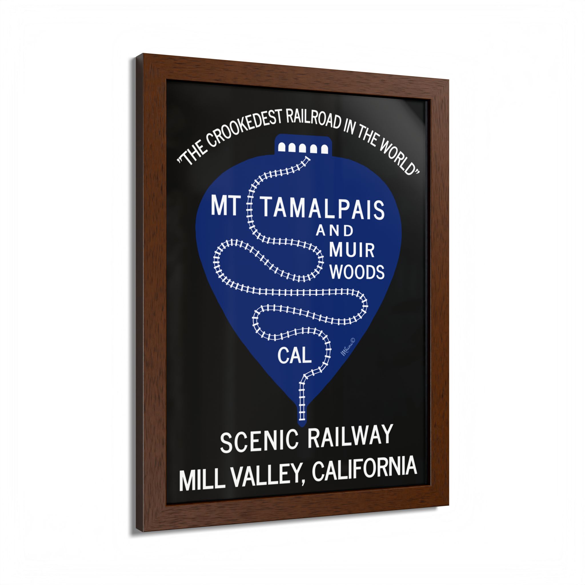 Vintage 1911 Mt Tamalpais Muir Woods Railroad Mill Valley California - Hand-crafted wooden frame - select options - Made in USA - PFY - Image 2