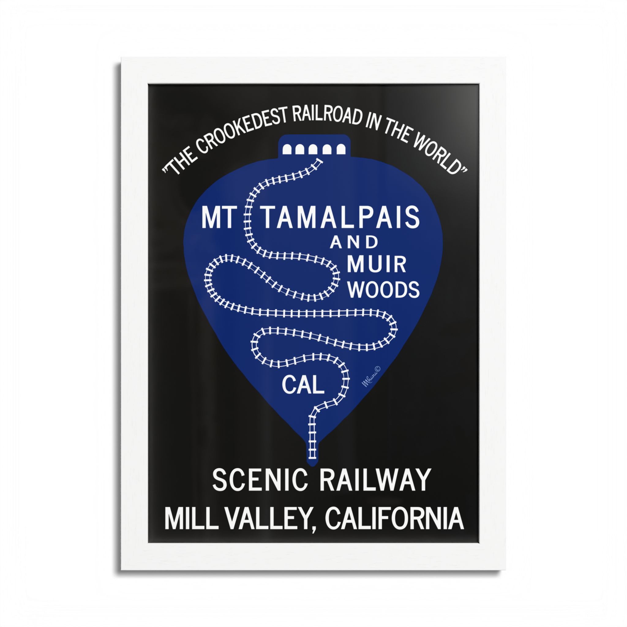 Vintage 1911 Mt Tamalpais Muir Woods Railroad Mill Valley California - Hand-crafted wooden frame - select options - Made in USA - PFY - Image 5