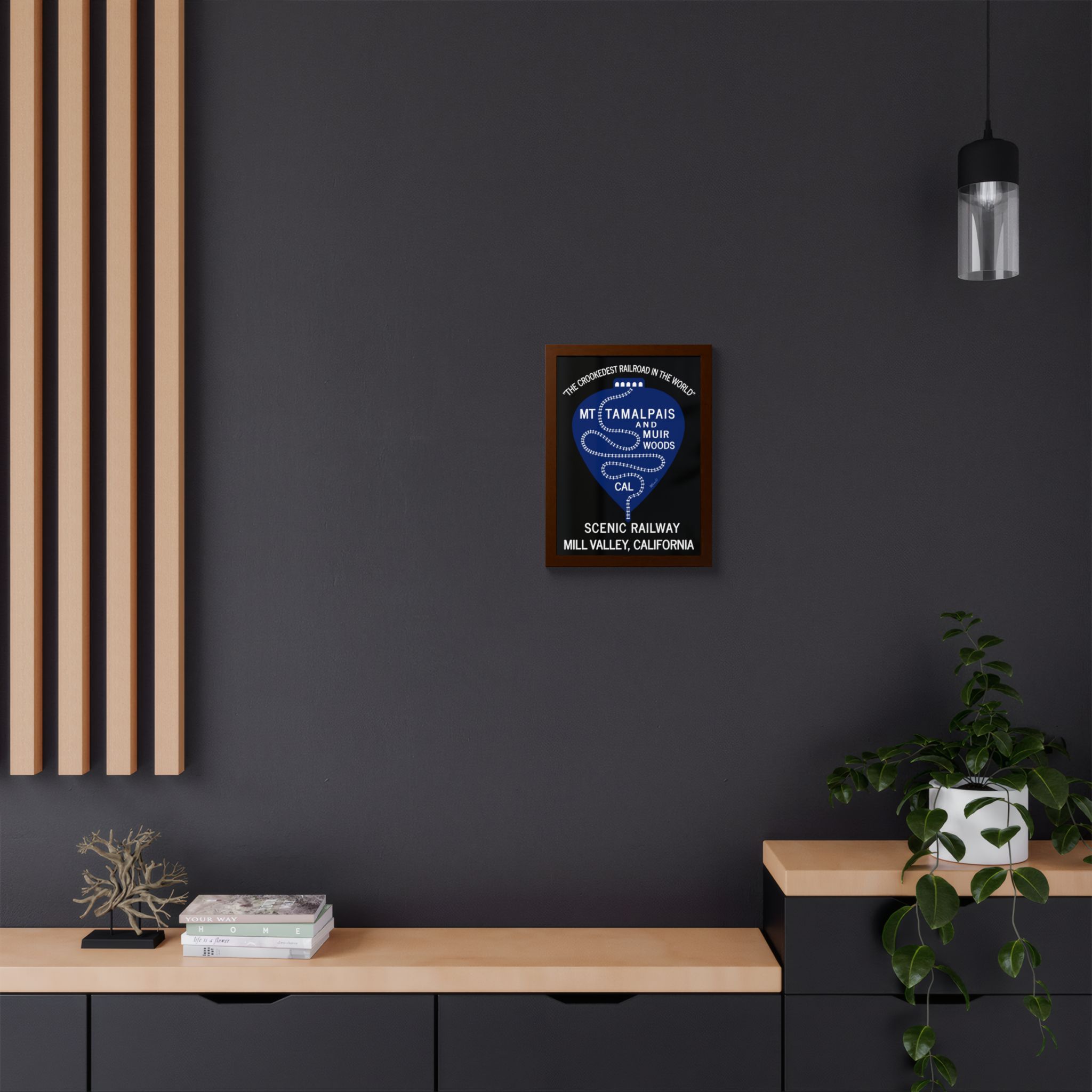 Vintage 1911 Mt Tamalpais Muir Woods Railroad Mill Valley California - Hand-crafted wooden frame - select options - Made in USA - PFY - Image 4