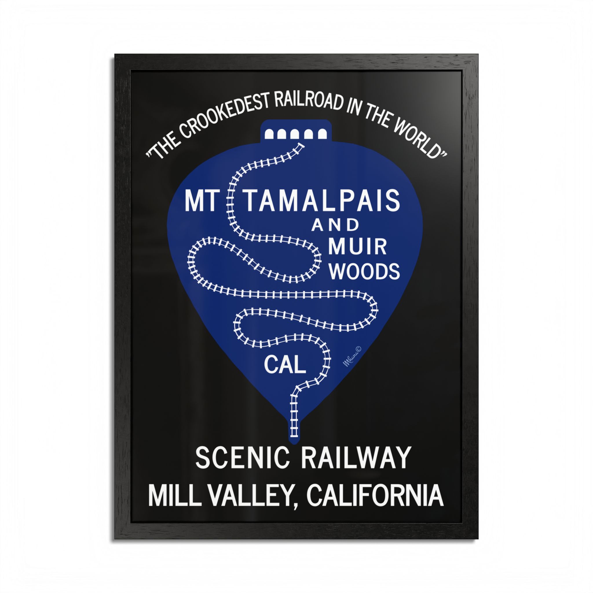 Vintage 1911 Mt Tamalpais Muir Woods Railroad Mill Valley California - Hand-crafted wooden frame - select options - Made in USA - PFY - Image 21