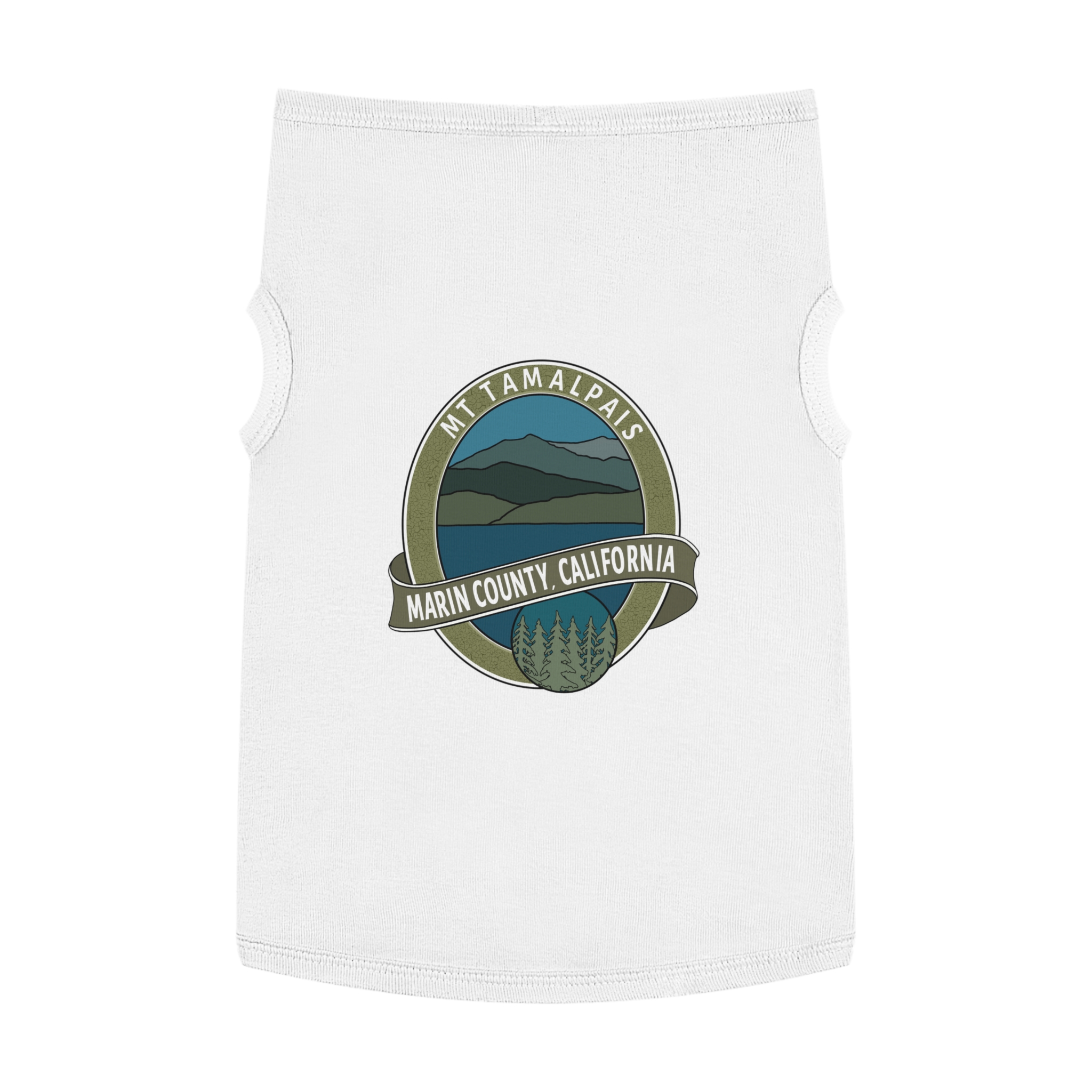 Cute Pet Tank Top - Oval Mt Tamalpais Marin County California Souvenir Design - Pet Apparel for Dog and Cat Lovers - Select size and color - Made in AZ USA - PFY - Image 34