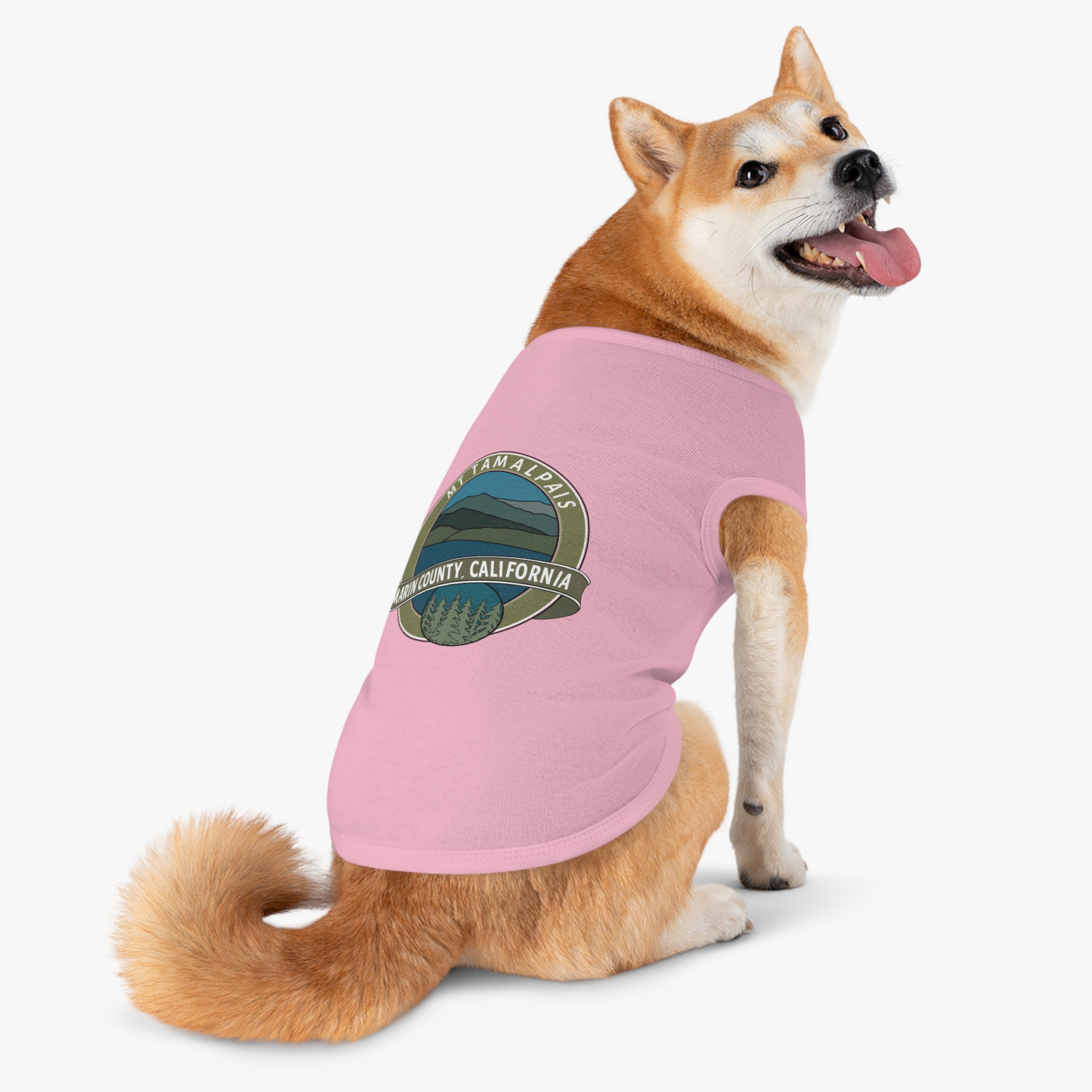 Cute Pet Tank Top - Oval Mt Tamalpais Marin County California Souvenir Design - Pet Apparel for Dog and Cat Lovers - Select size and color - Made in AZ USA - PFY - Image 33