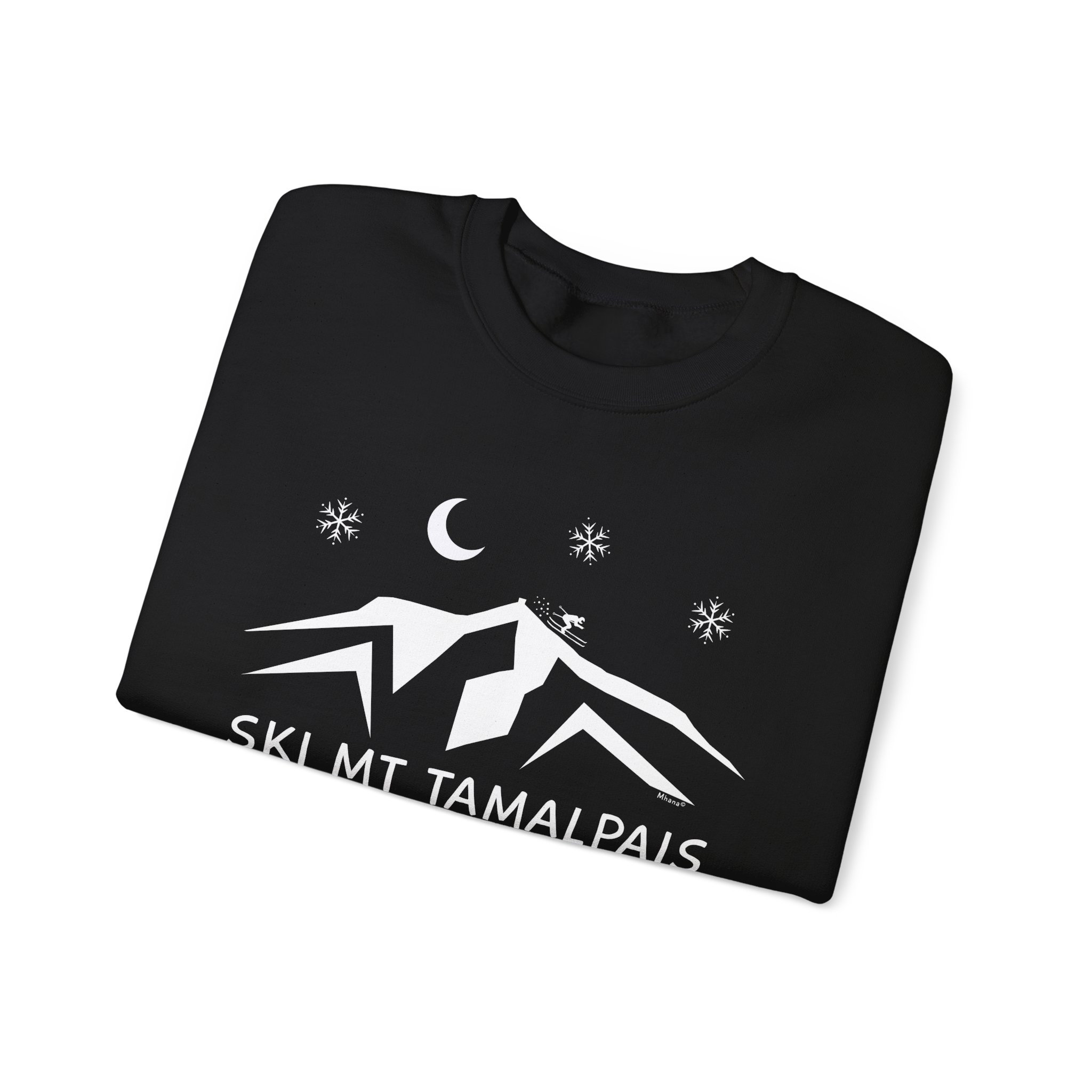 Ski Mt Tamalpais - Graphic Design - Unisex Crewneck Sweatshirt - front / back - Printed in USA - Image 3