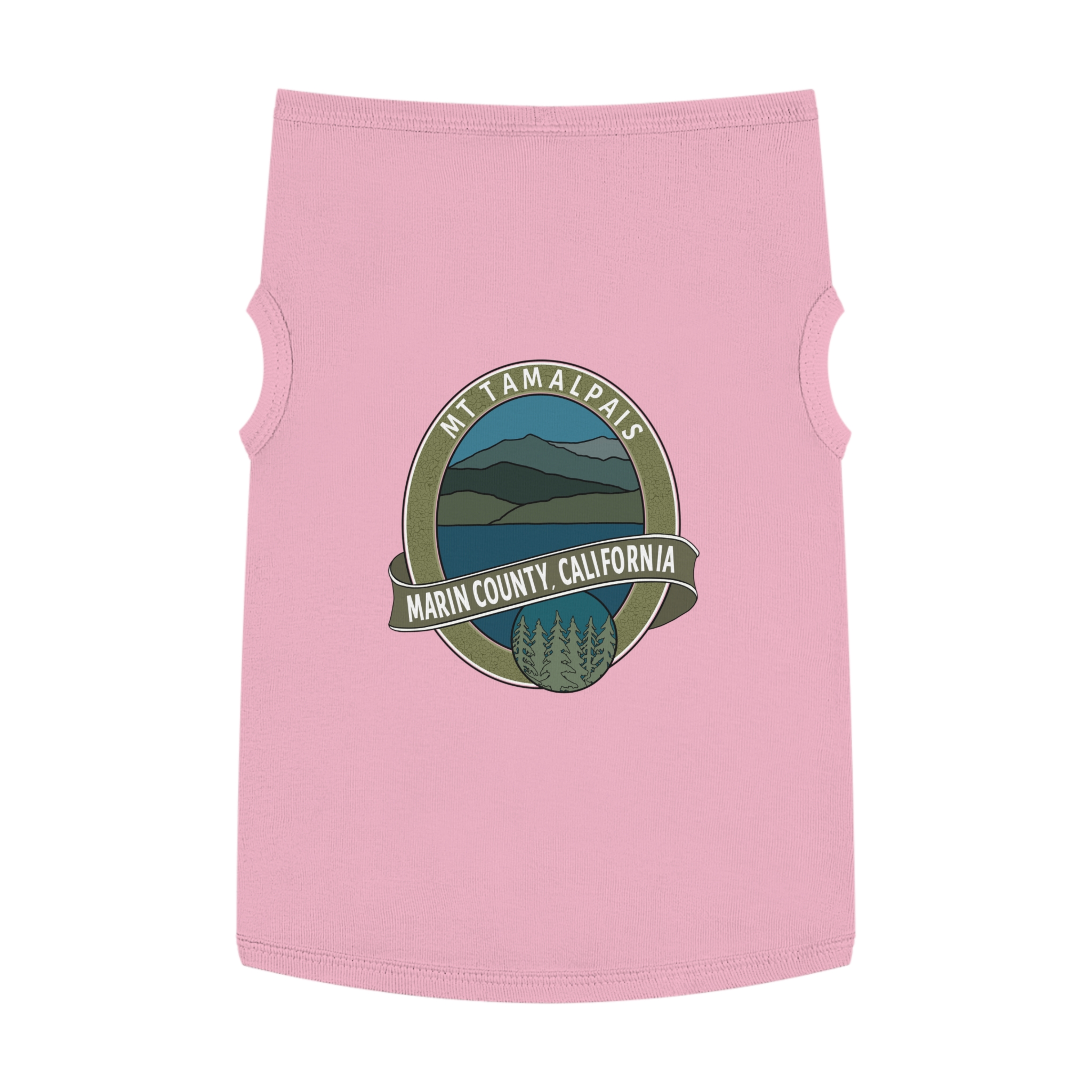 Cute Pet Tank Top - Oval Mt Tamalpais Marin County California Souvenir Design - Pet Apparel for Dog and Cat Lovers - Select size and color - Made in AZ USA - PFY - Image 31