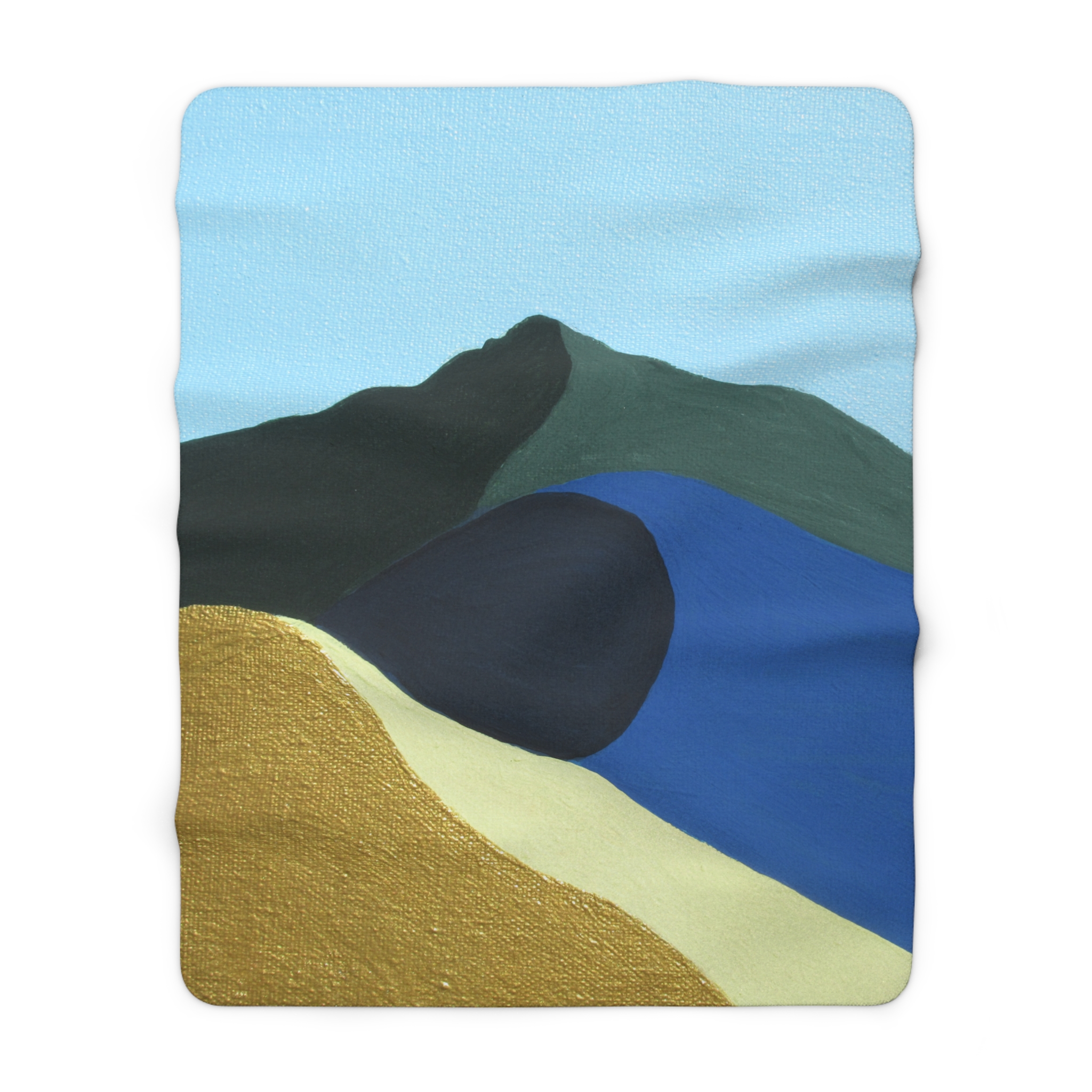 Cozy Sherpa Fleece Blanket - Colors of Mt Tamalpais Hand Painted (print) Soft, Warm & Stylish Home Decor and RVs - Select color - Image 5