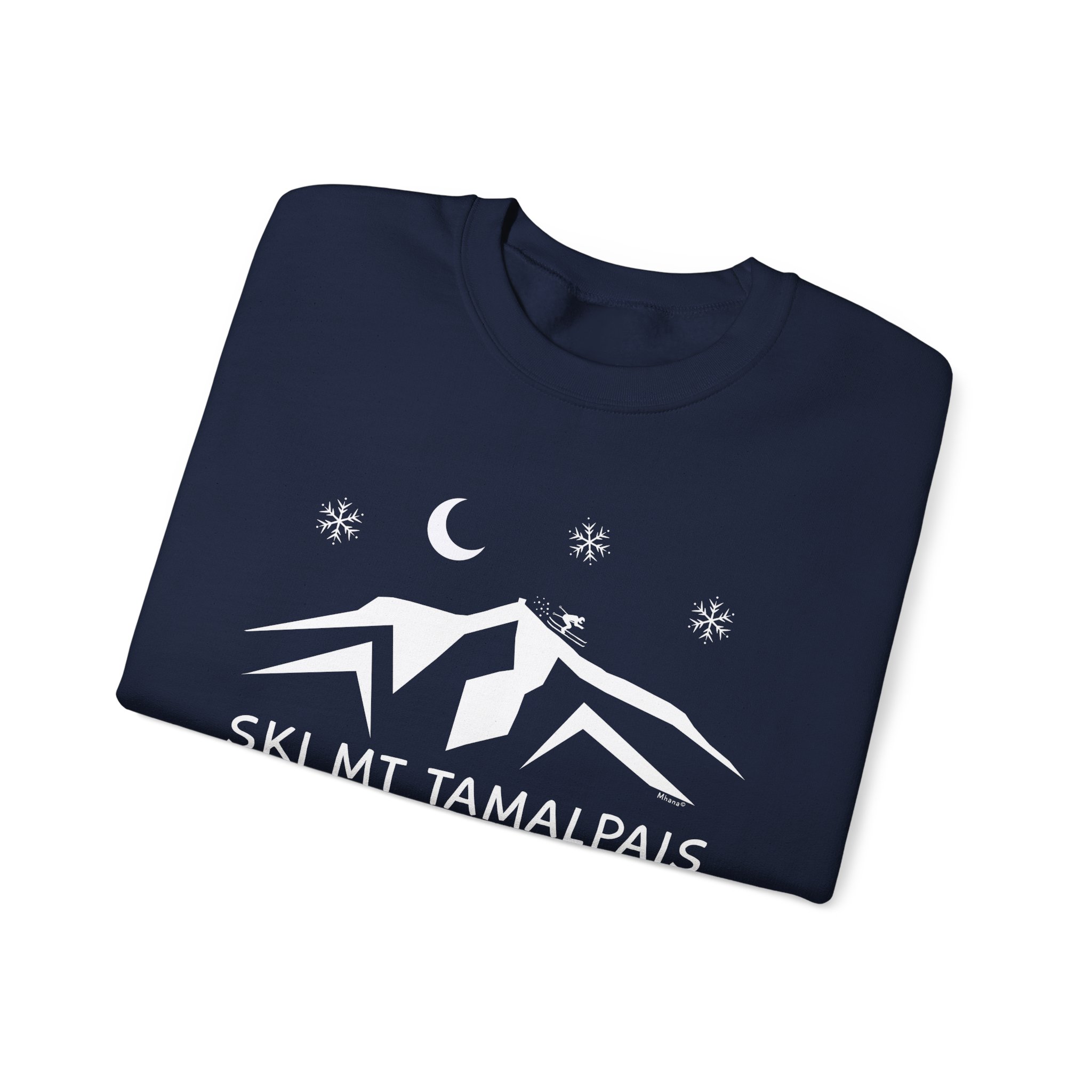 Ski Mt Tamalpais - Graphic Design - Unisex Crewneck Sweatshirt - front / back - Printed in USA - Image 7