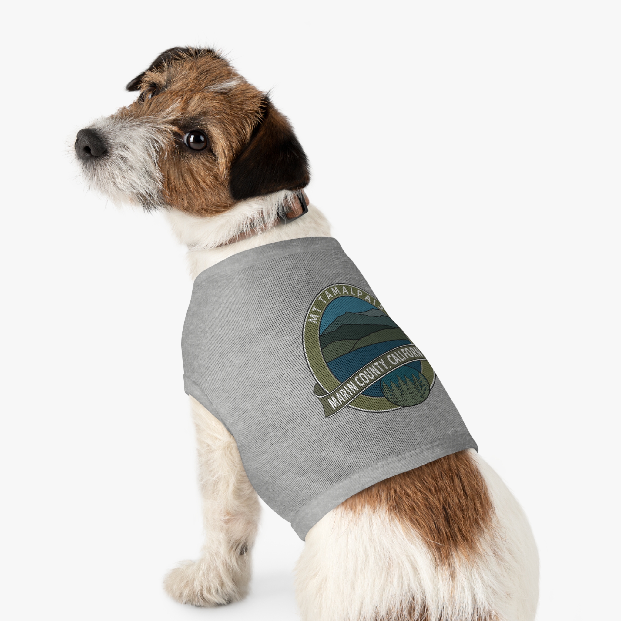 Cute Pet Tank Top - Oval Mt Tamalpais Marin County California Souvenir Design - Pet Apparel for Dog and Cat Lovers - Select size and color - Made in AZ USA - PFY - Image 6