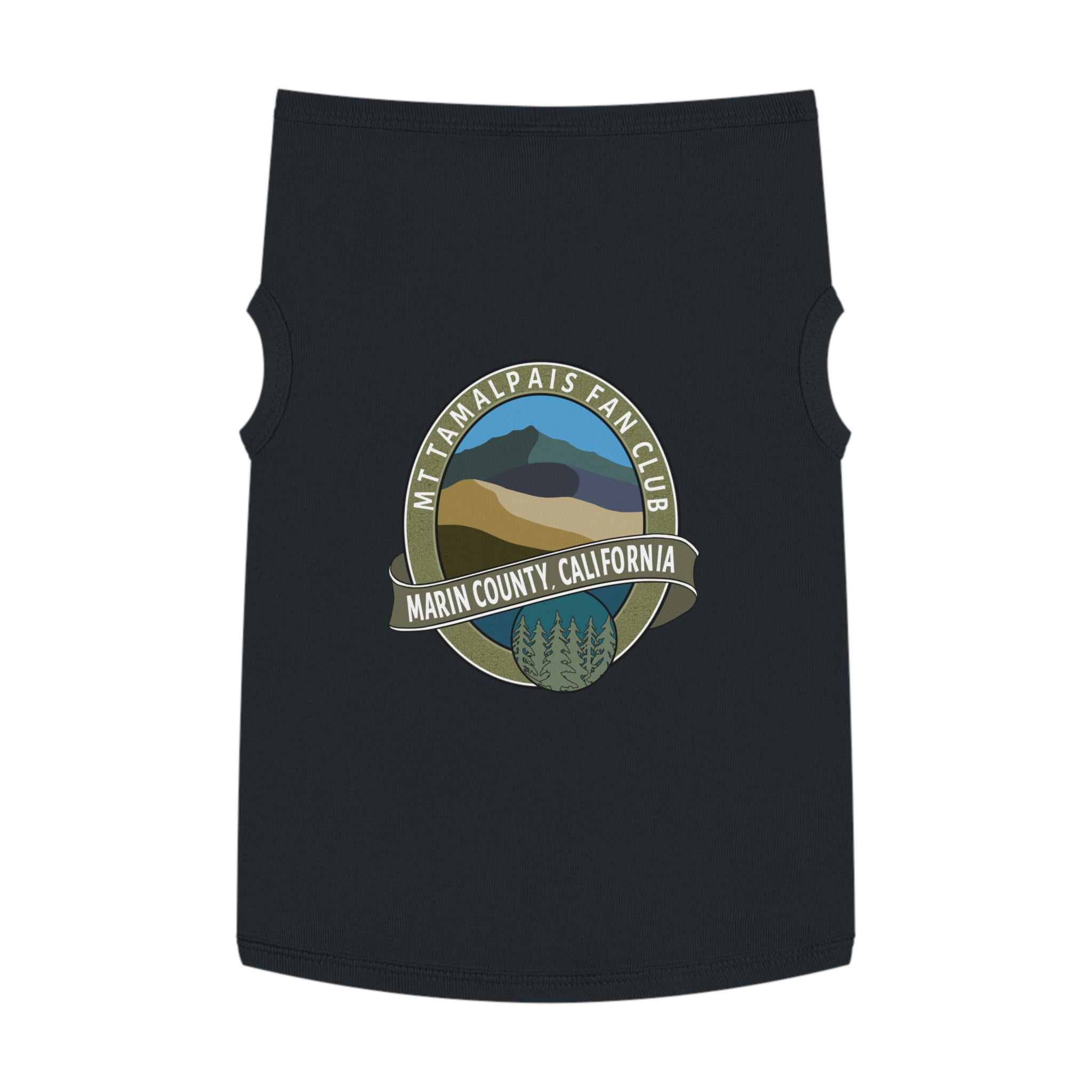 Cute Pet Tank Top - Oval Mt Tamalpais Fan Club Marin County California Souvenir Design - Pet Apparel for Dog and Cat Lovers - Select size and color - Made in AZ USA - PFY - Image 25