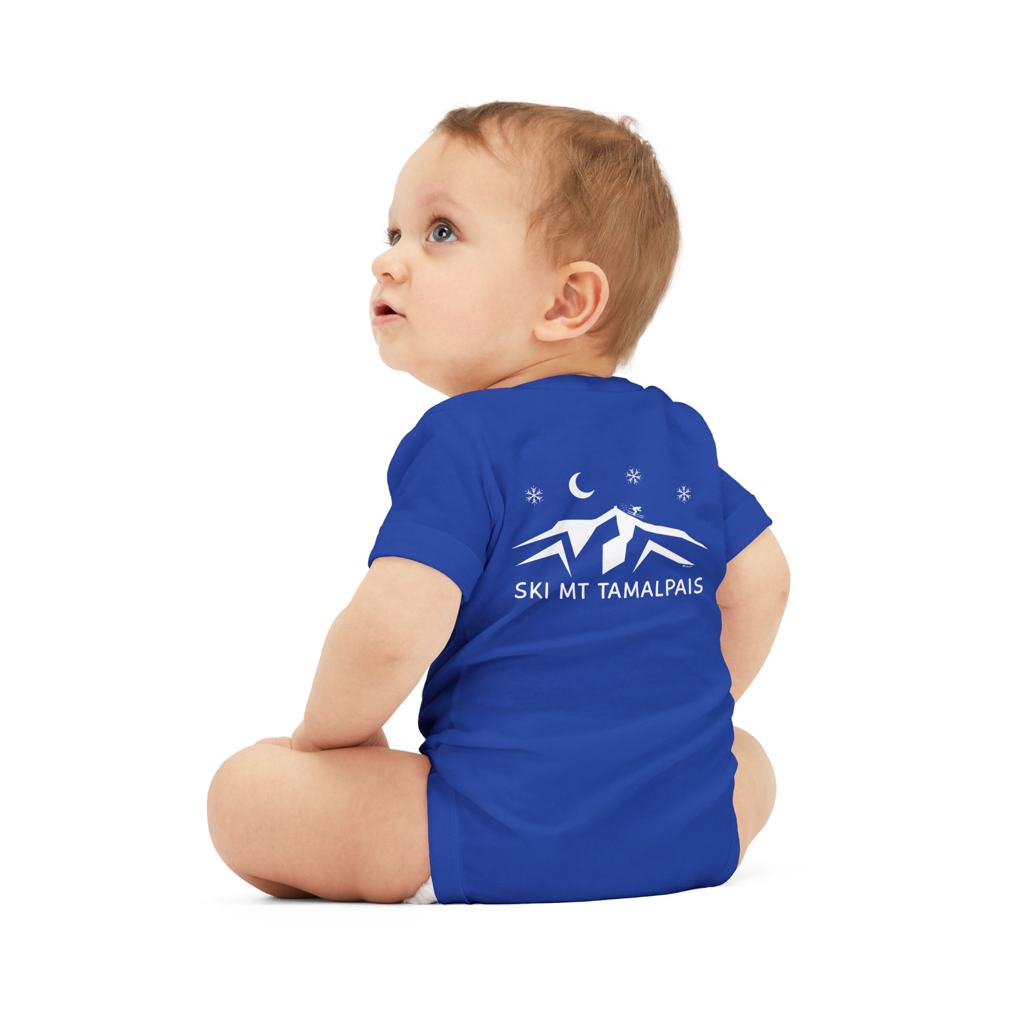 100% Cotton Baby Bodysuit - Ski Mt Tamalpais Design - front back - select color - Made in USA - Image 8