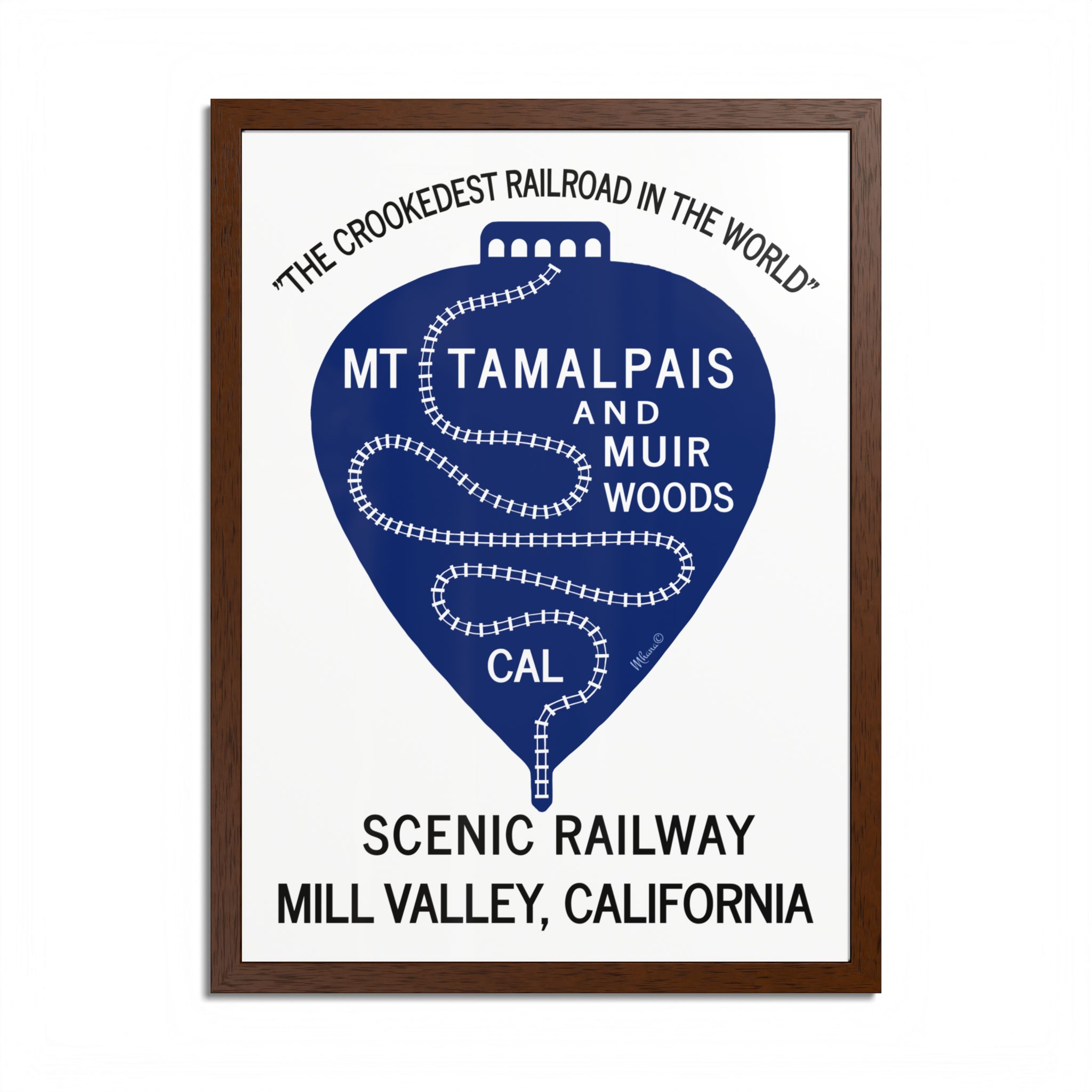 Vintage 1911 Mt Tamalpais Muir Woods Railroad Mill Valley California - Hand-crafted wooden frame - select options - Made in USA - Image 10